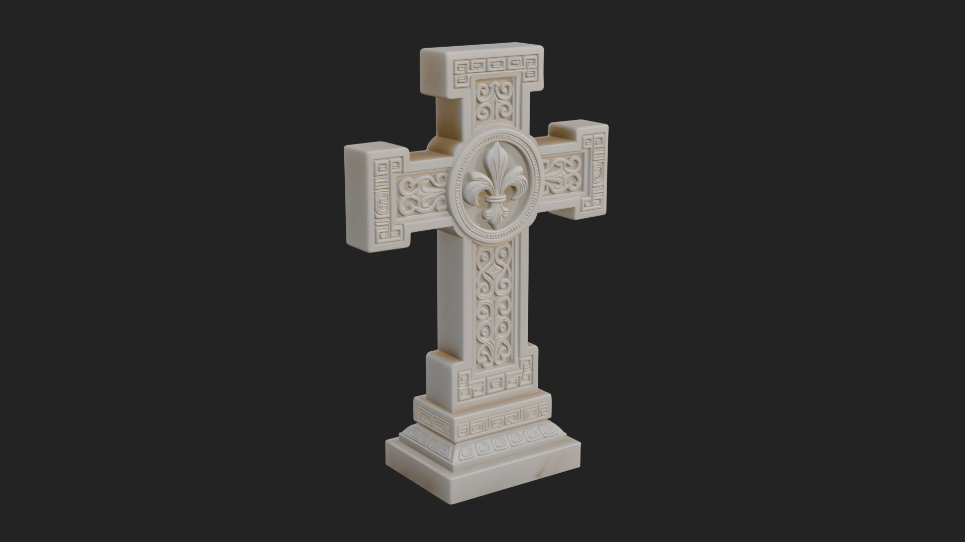Carved Relief Wall Cross Design 62 3D Print Model 3D Model