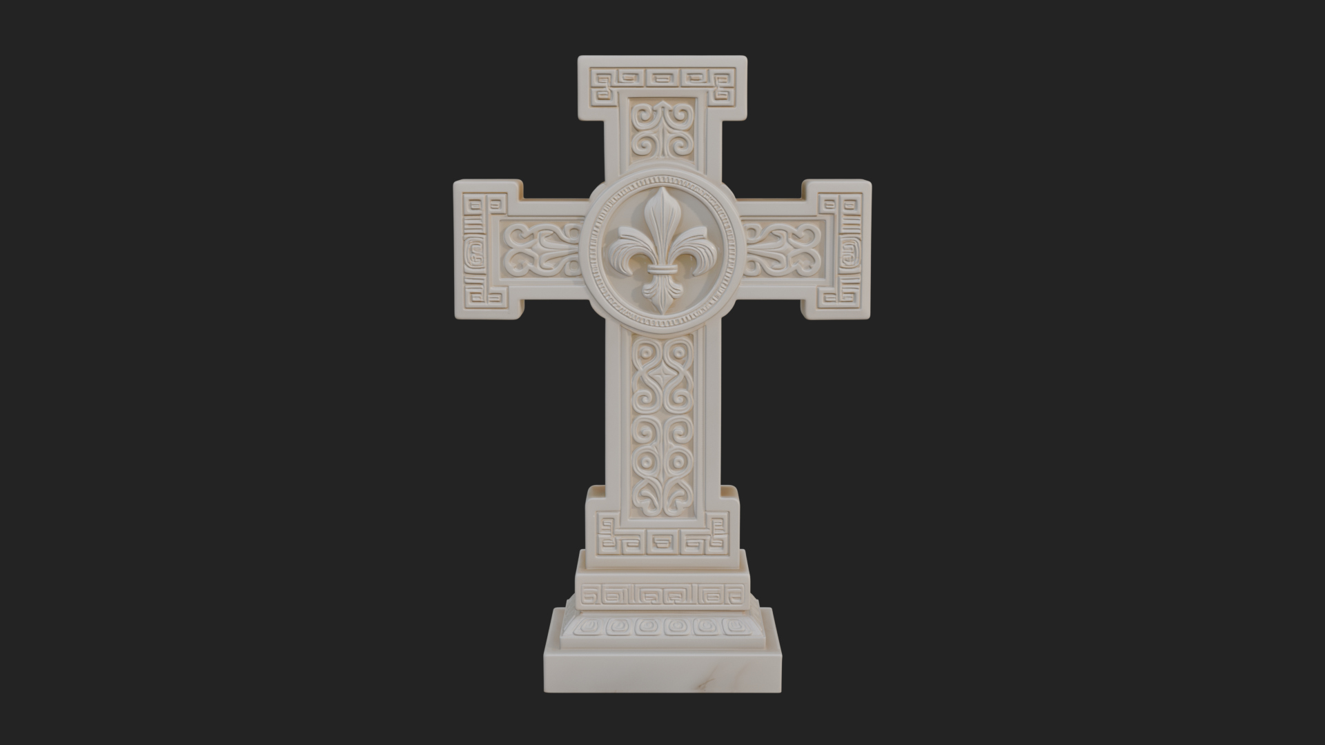 Carved Relief Wall Cross Design 62 3D Print Model 3D Model