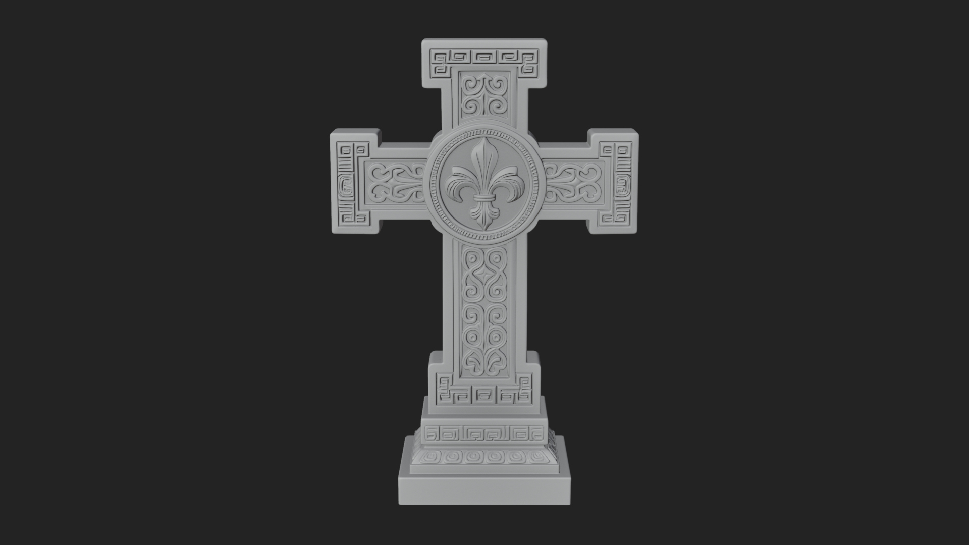 Carved Relief Wall Cross Design 62 3D Print Model 3D Model
