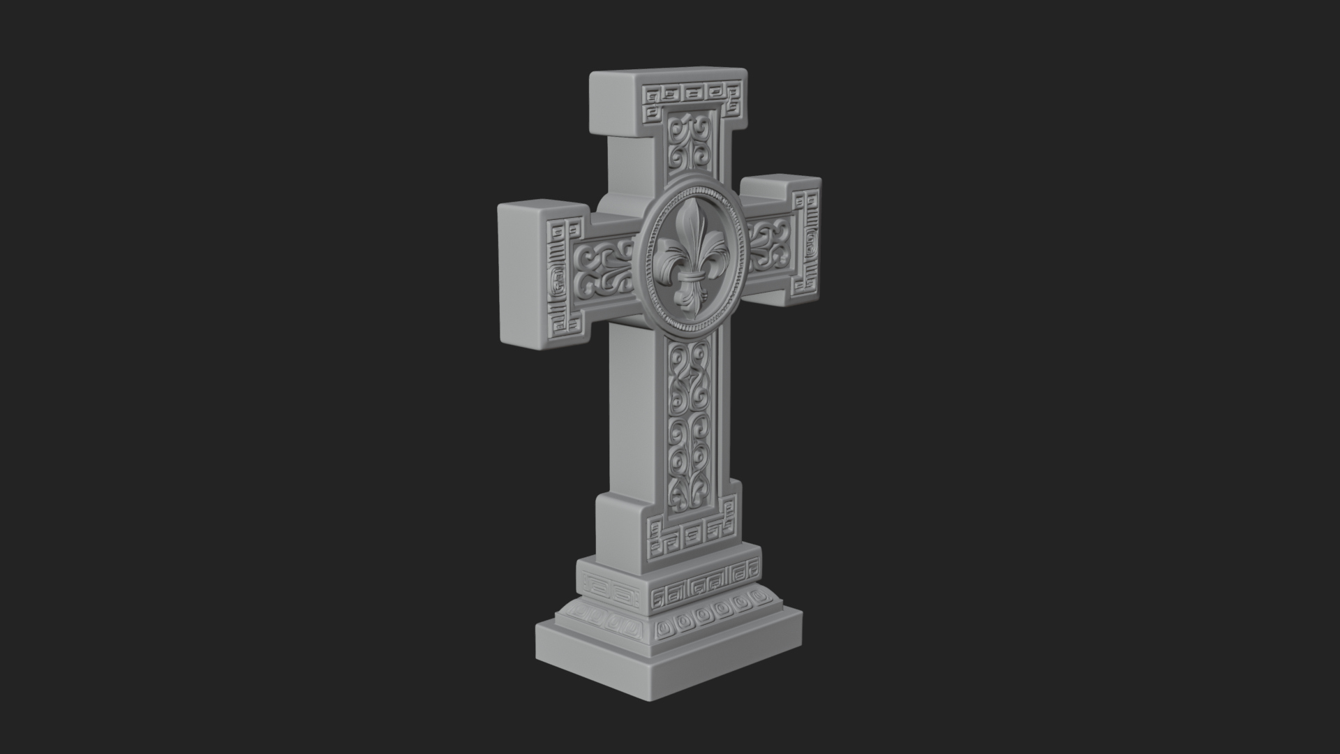Carved Relief Wall Cross Design 62 3D Print Model 3D Model