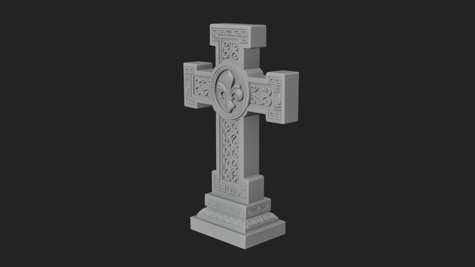 Carved Relief Wall Cross Design 62 3D Print Model 3D Model