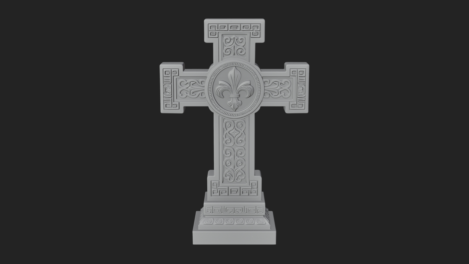 Carved Relief Wall Cross Design 62 3D Print Model 3D Model