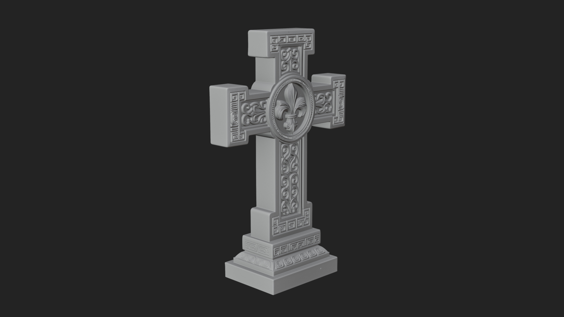 Carved Relief Wall Cross Design 62 3D Print Model 3D Model