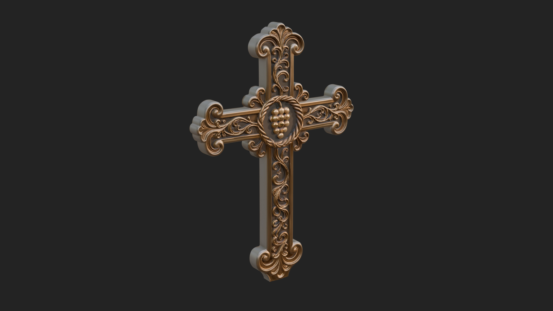 Carved Relief Wall Cross Design 63 3D Print Model 3D Model