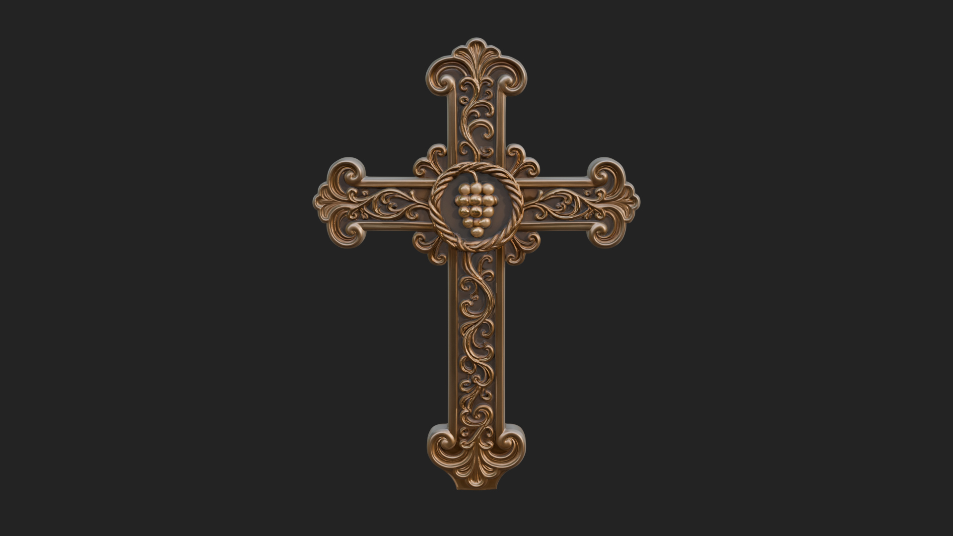 Carved Relief Wall Cross Design 63 3D Print Model 3D Model