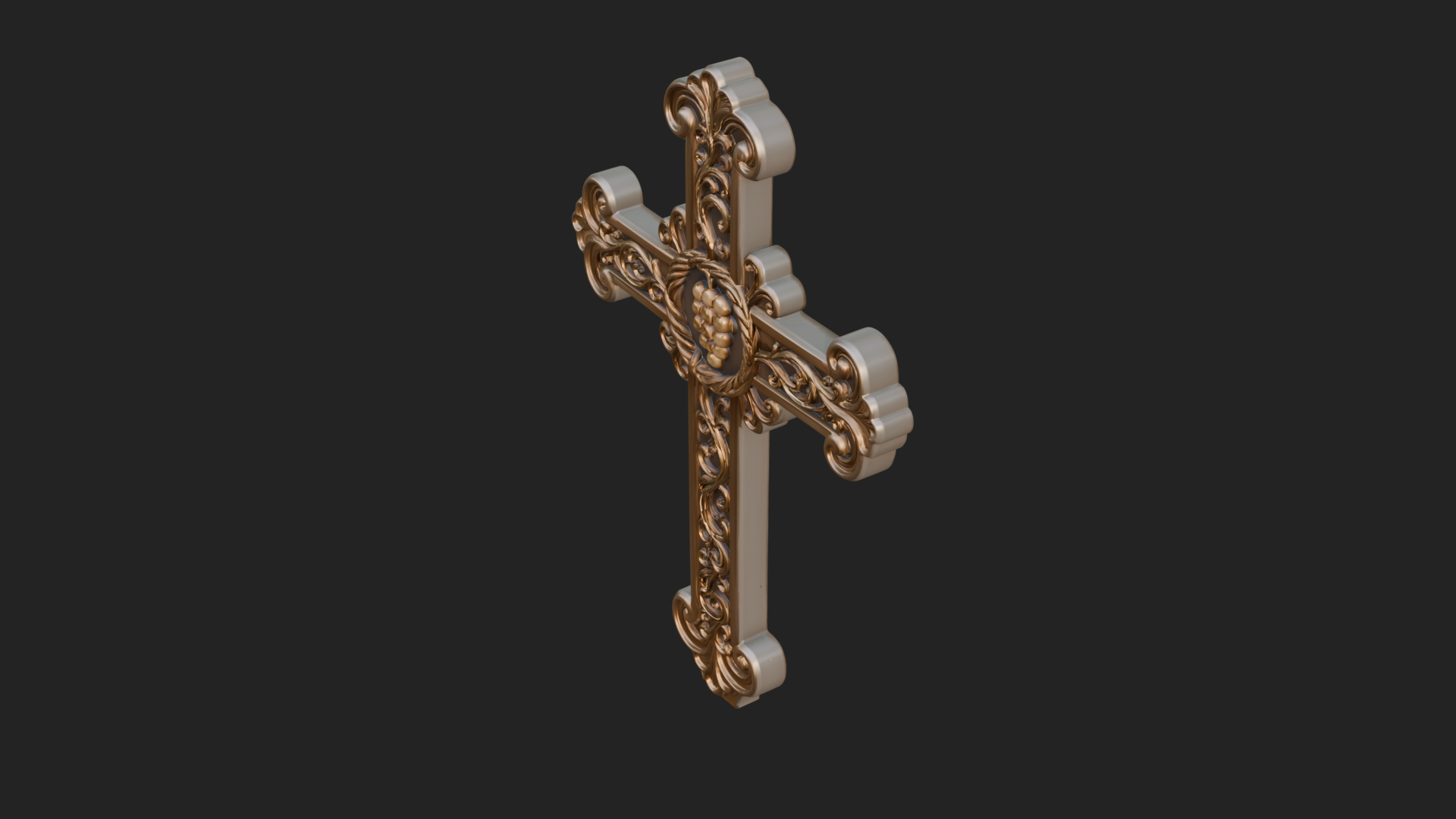 Carved Relief Wall Cross Design 63 3D Print Model 3D Model
