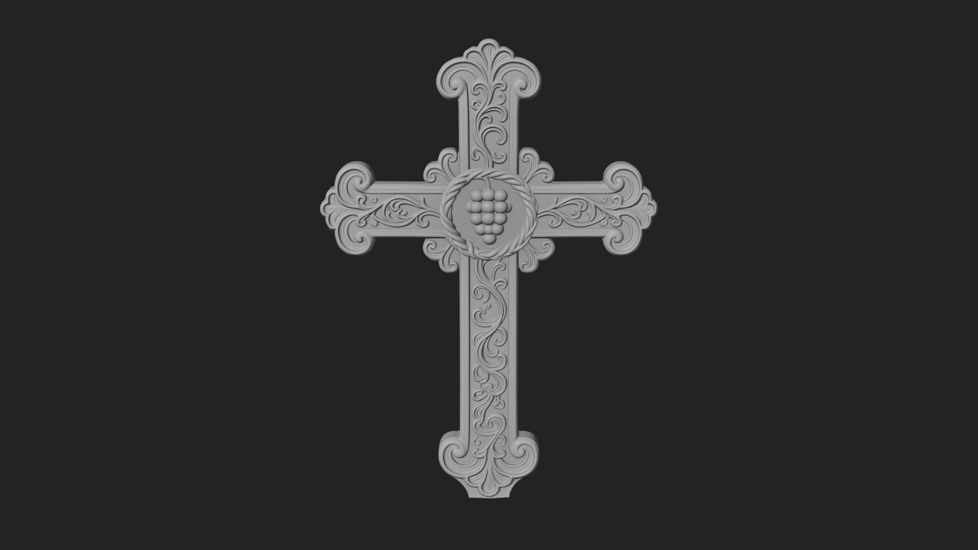 Carved Relief Wall Cross Design 63 3D Print Model 3D Model