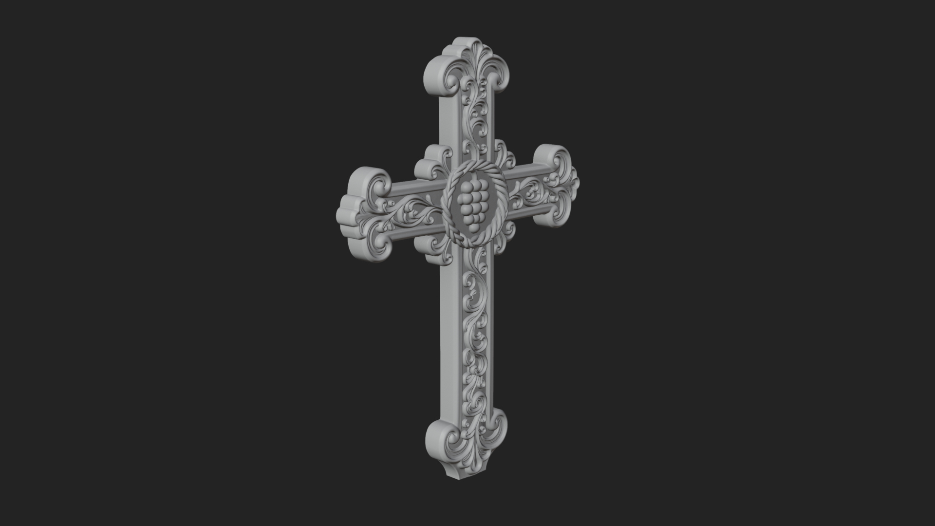 Carved Relief Wall Cross Design 63 3D Print Model 3D Model
