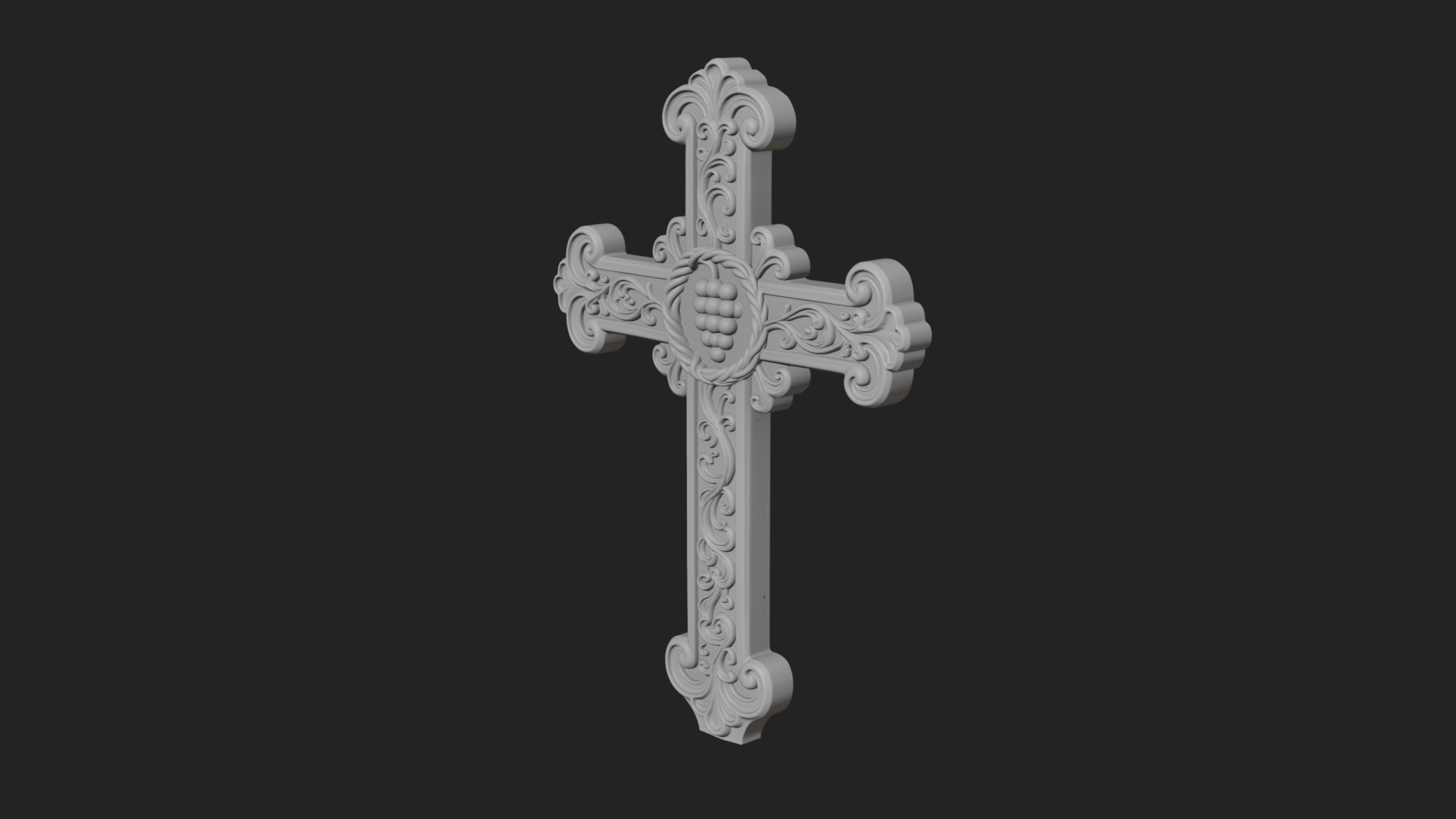 Carved Relief Wall Cross Design 63 3D Print Model 3D Model