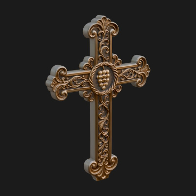 Carved Relief Wall Cross Design 63 3D Print Model