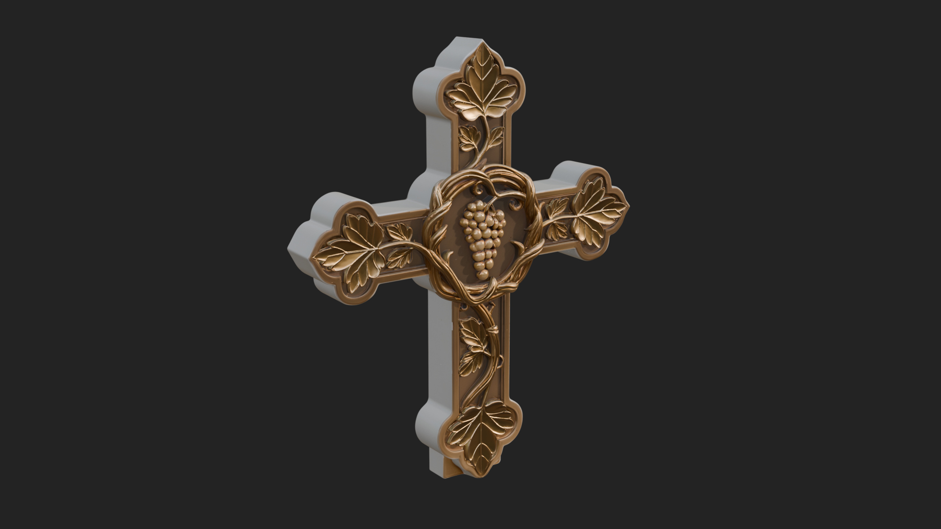 Carved Relief Wall Cross Design 64 3D Print Model 3D Model