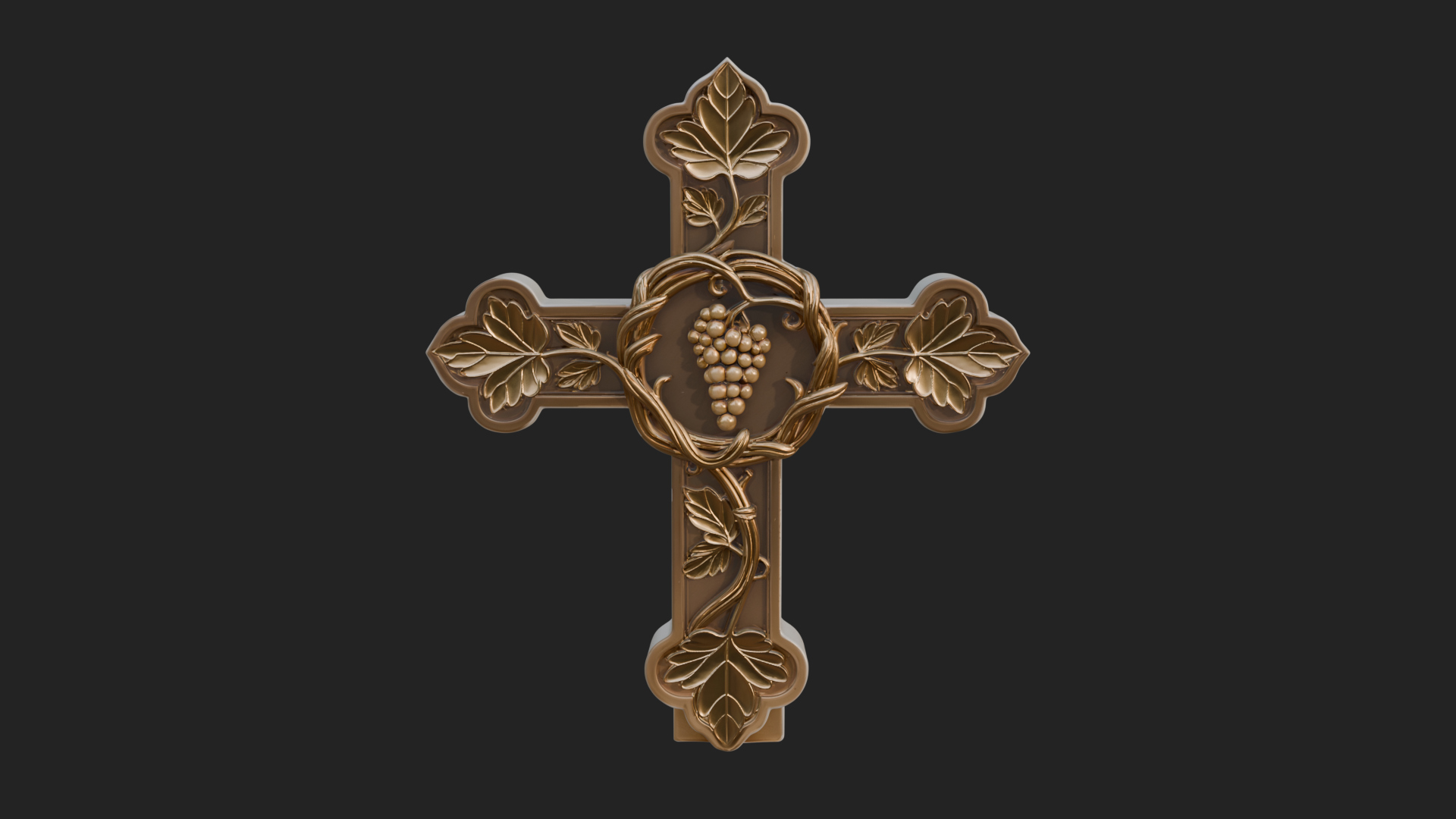 Carved Relief Wall Cross Design 64 3D Print Model 3D Model