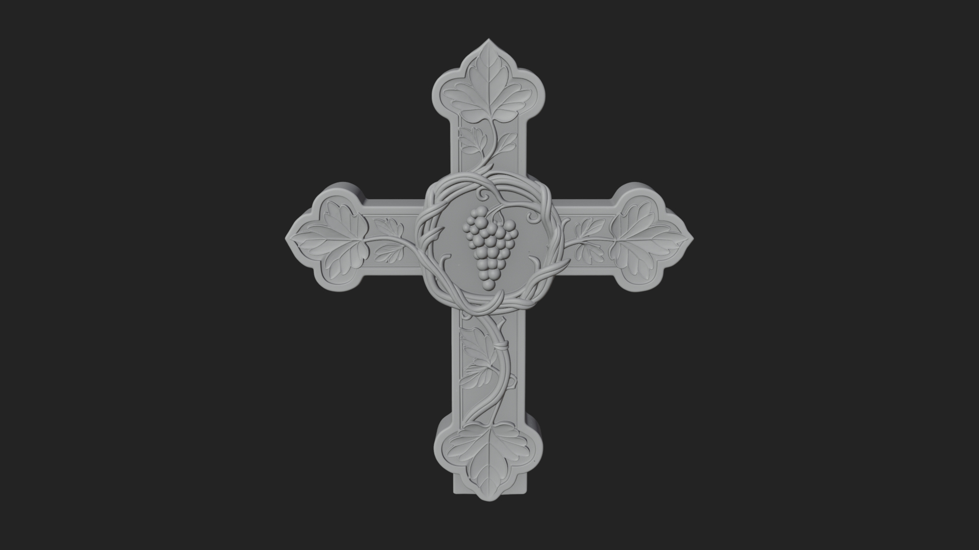 Carved Relief Wall Cross Design 64 3D Print Model 3D Model