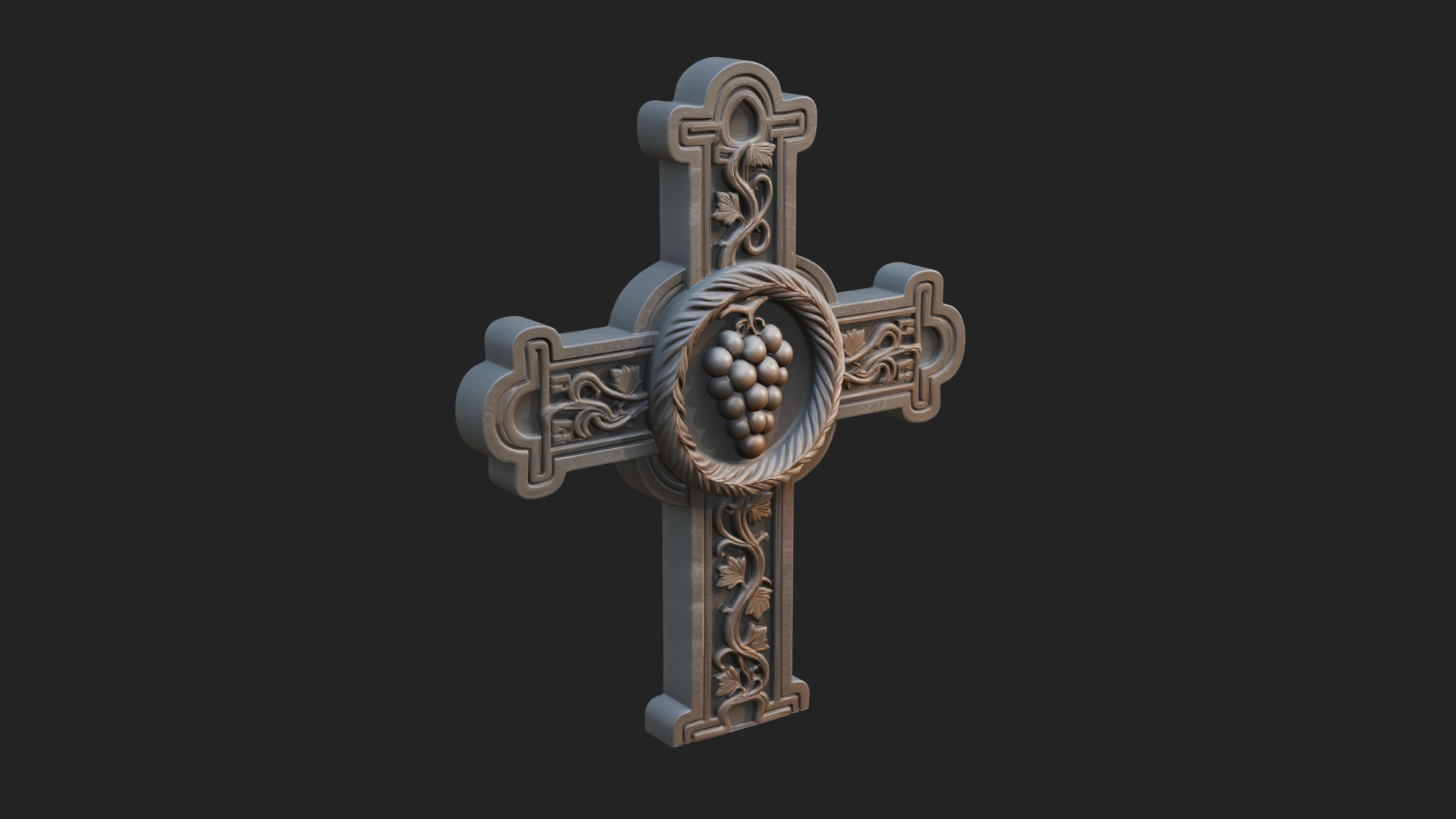 Carved Relief Wall Cross Design 65 3D Print Model 3D Model