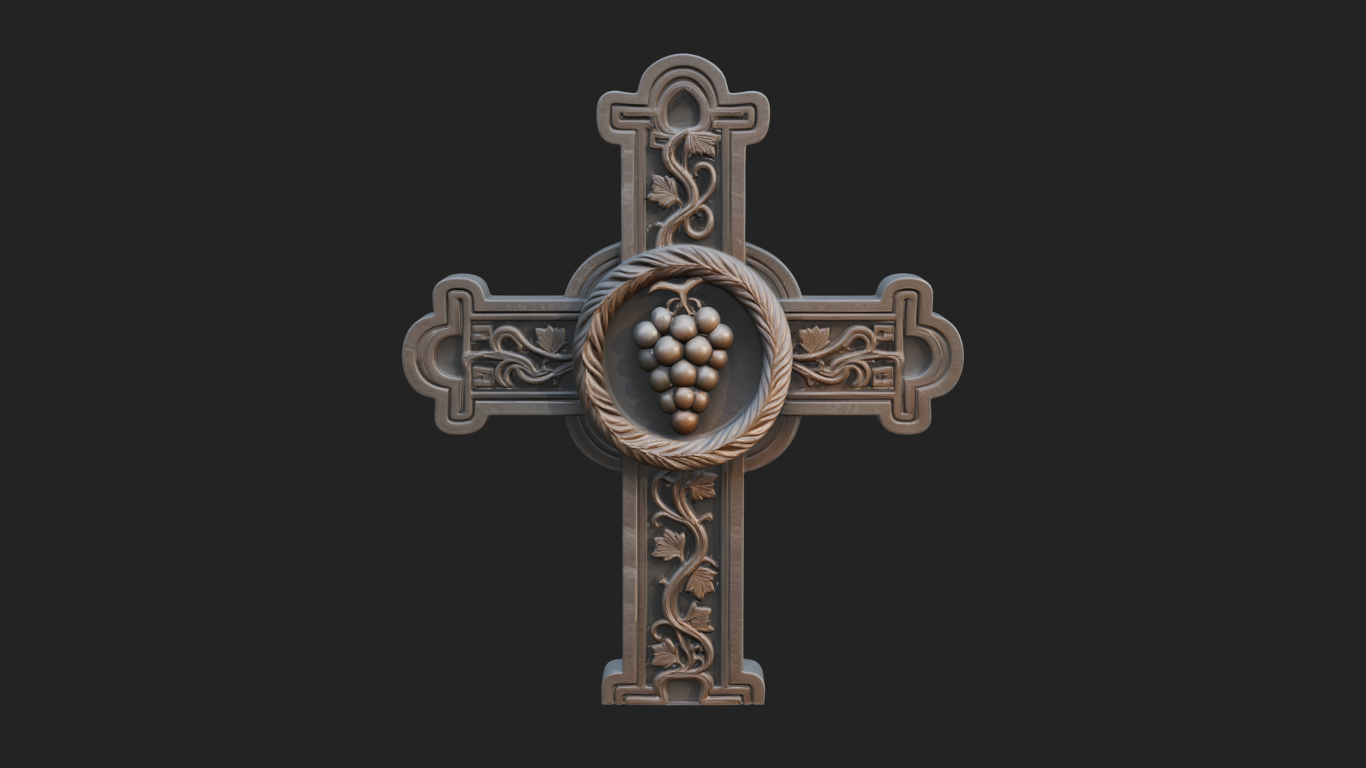 Carved Relief Wall Cross Design 65 3D Print Model 3D Model