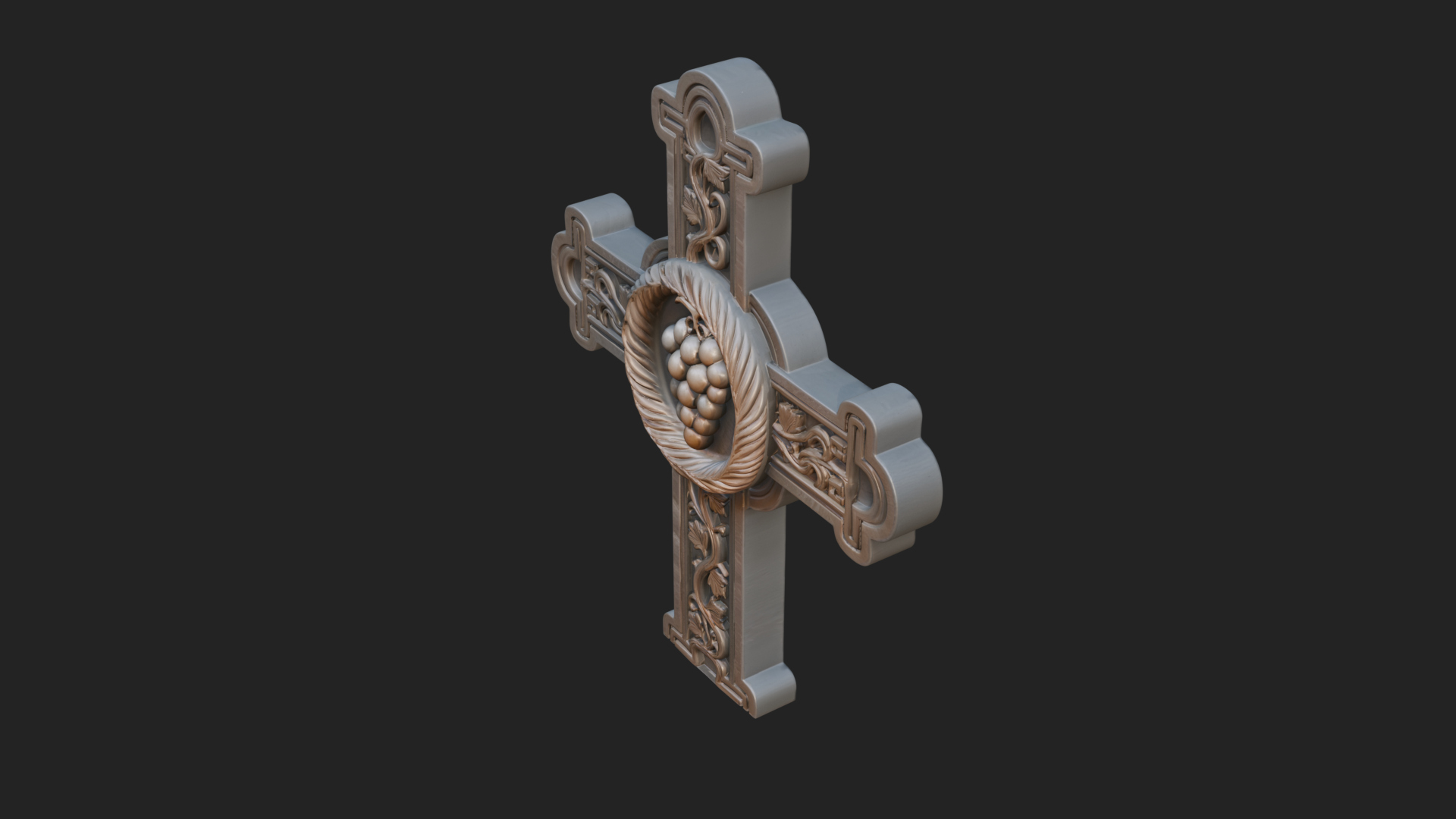 Carved Relief Wall Cross Design 65 3D Print Model 3D Model