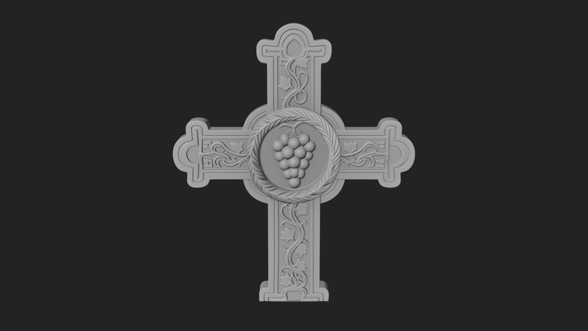 Carved Relief Wall Cross Design 65 3D Print Model 3D Model