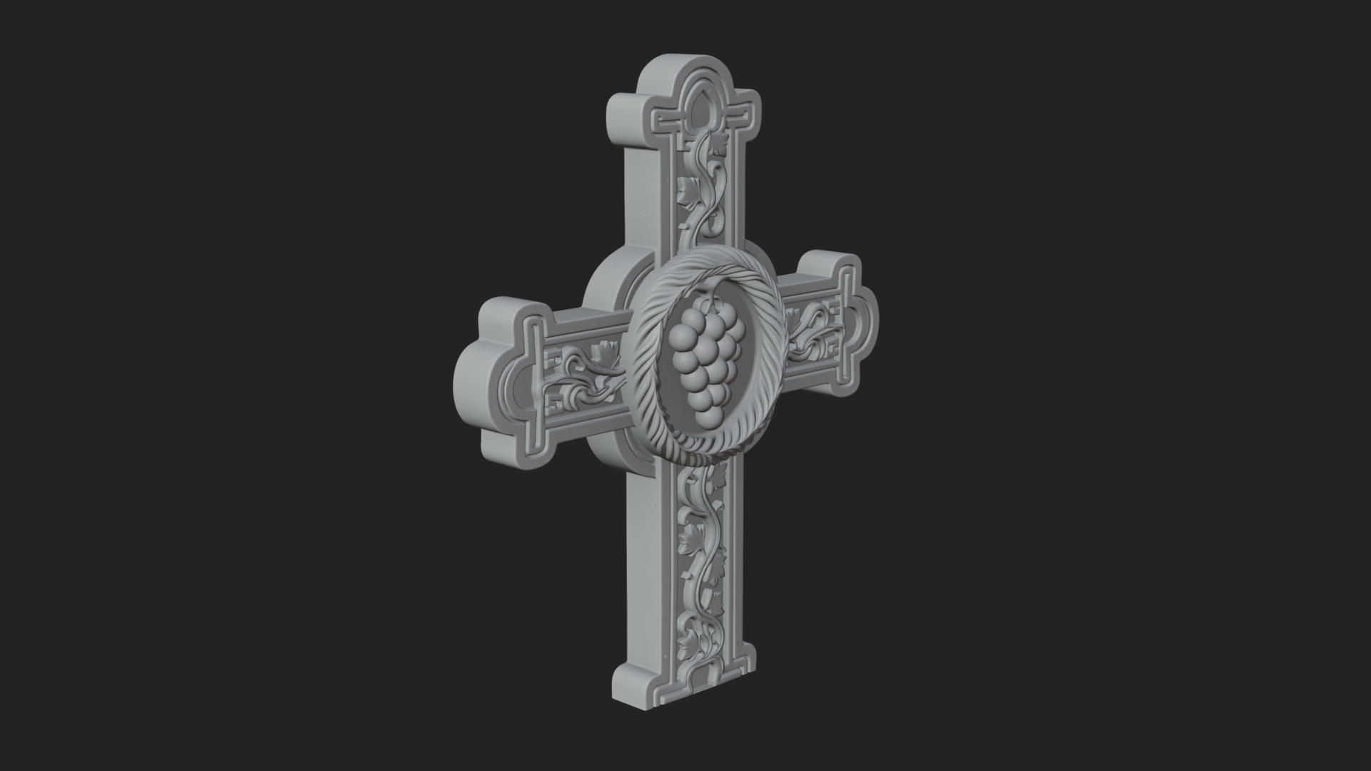 Carved Relief Wall Cross Design 65 3D Print Model 3D Model