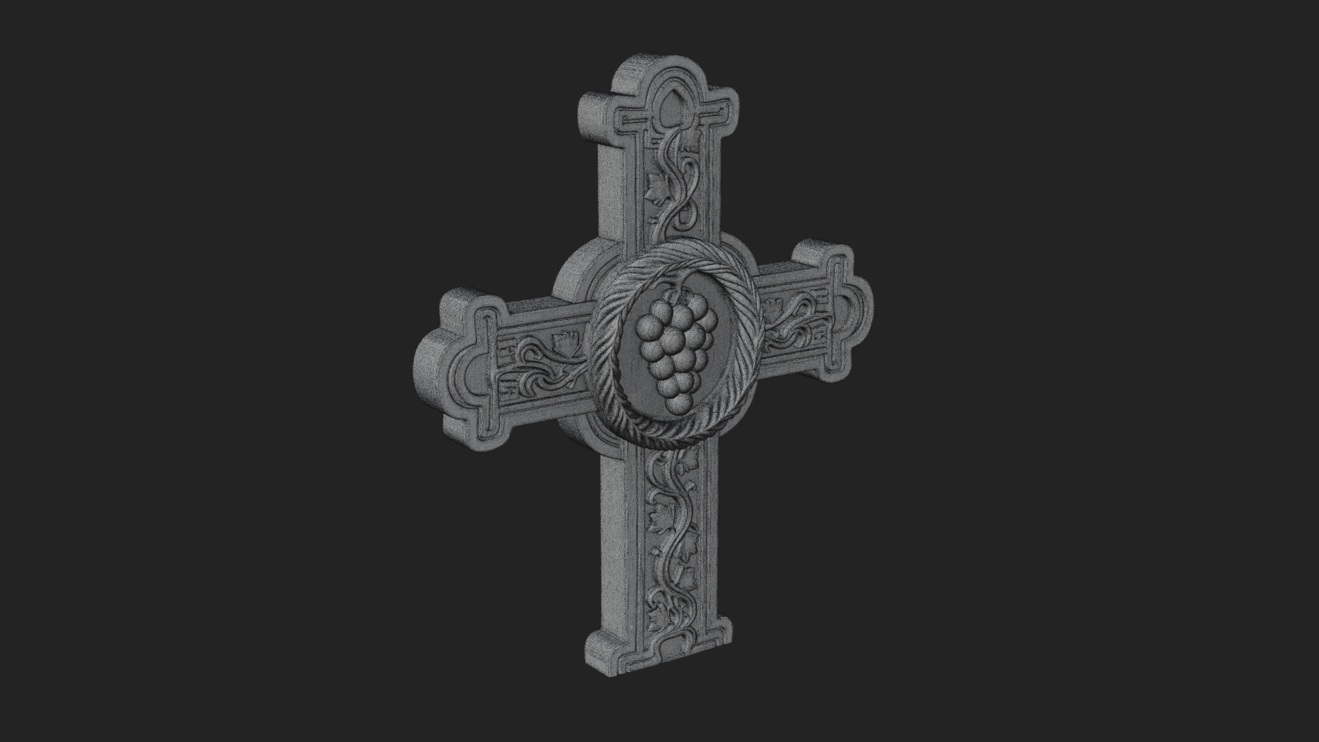 Carved Relief Wall Cross Design 65 3D Print Model 3D Model