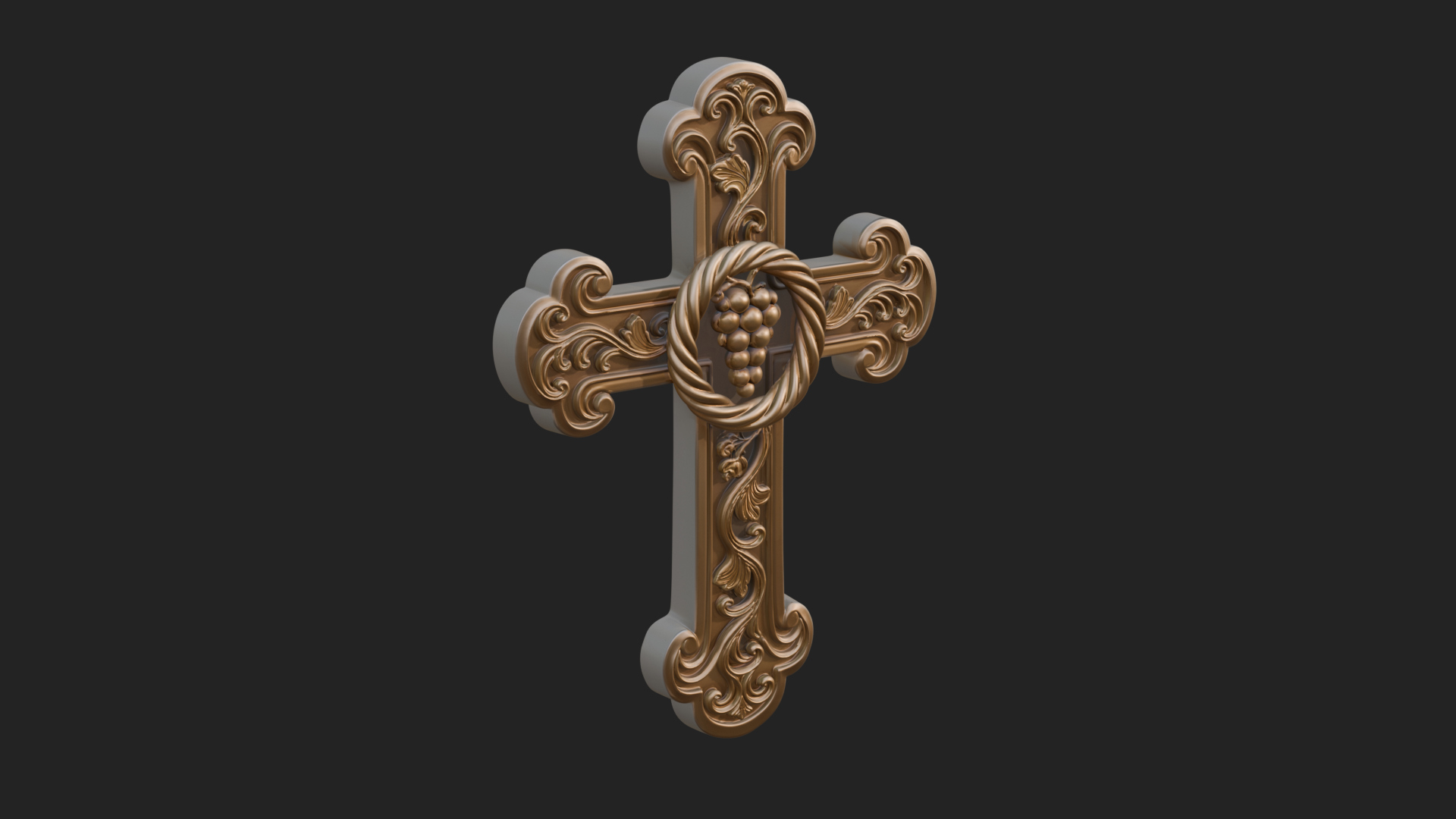 Carved Relief Wall Cross Design 66 3D Print Model 3D Model