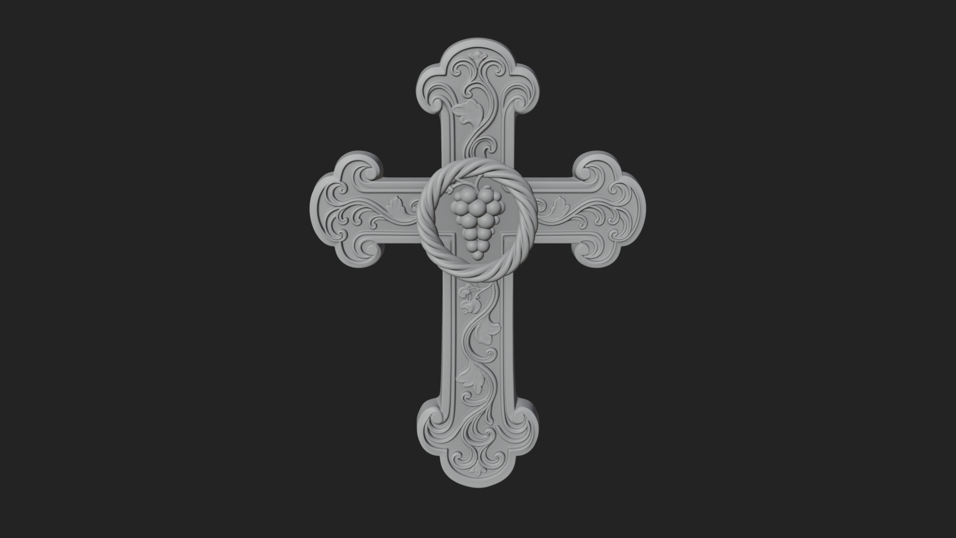 Carved Relief Wall Cross Design 66 3D Print Model 3D Model