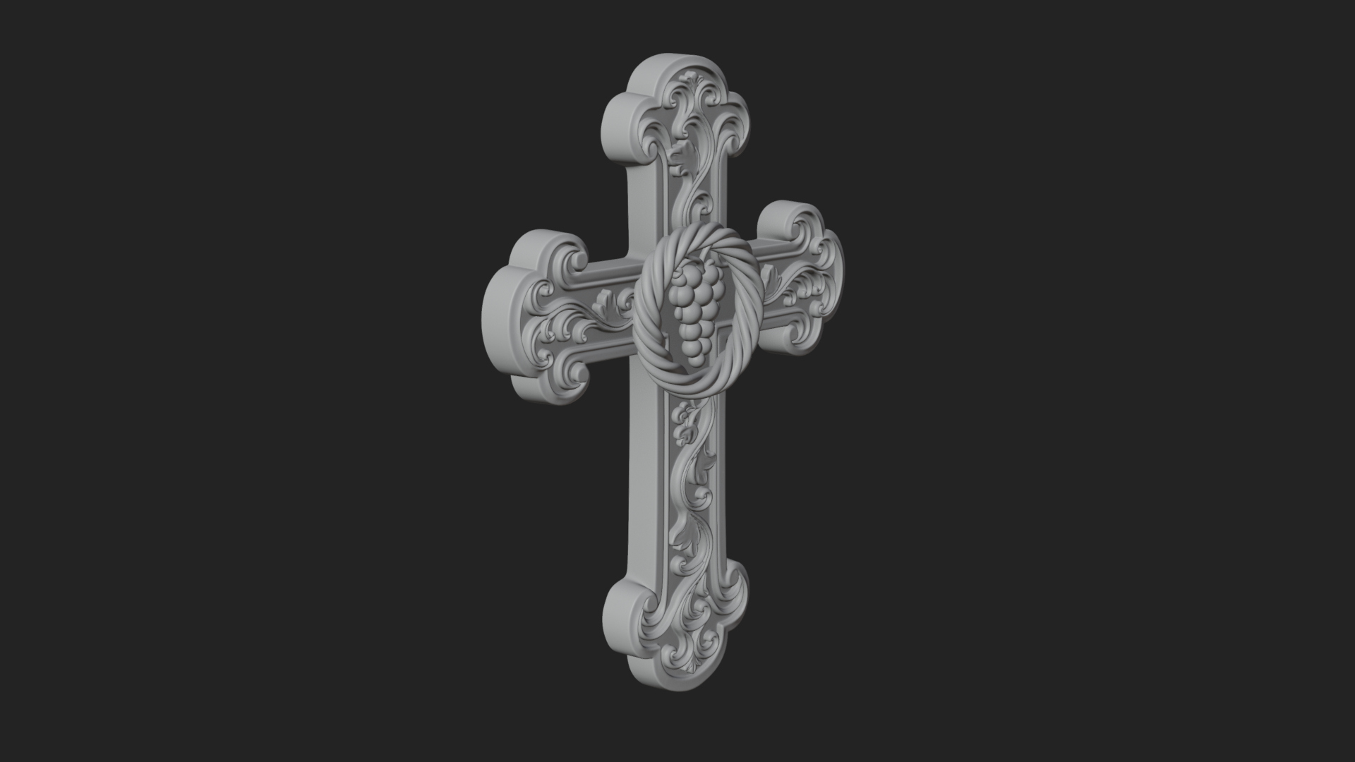 Carved Relief Wall Cross Design 66 3D Print Model 3D Model
