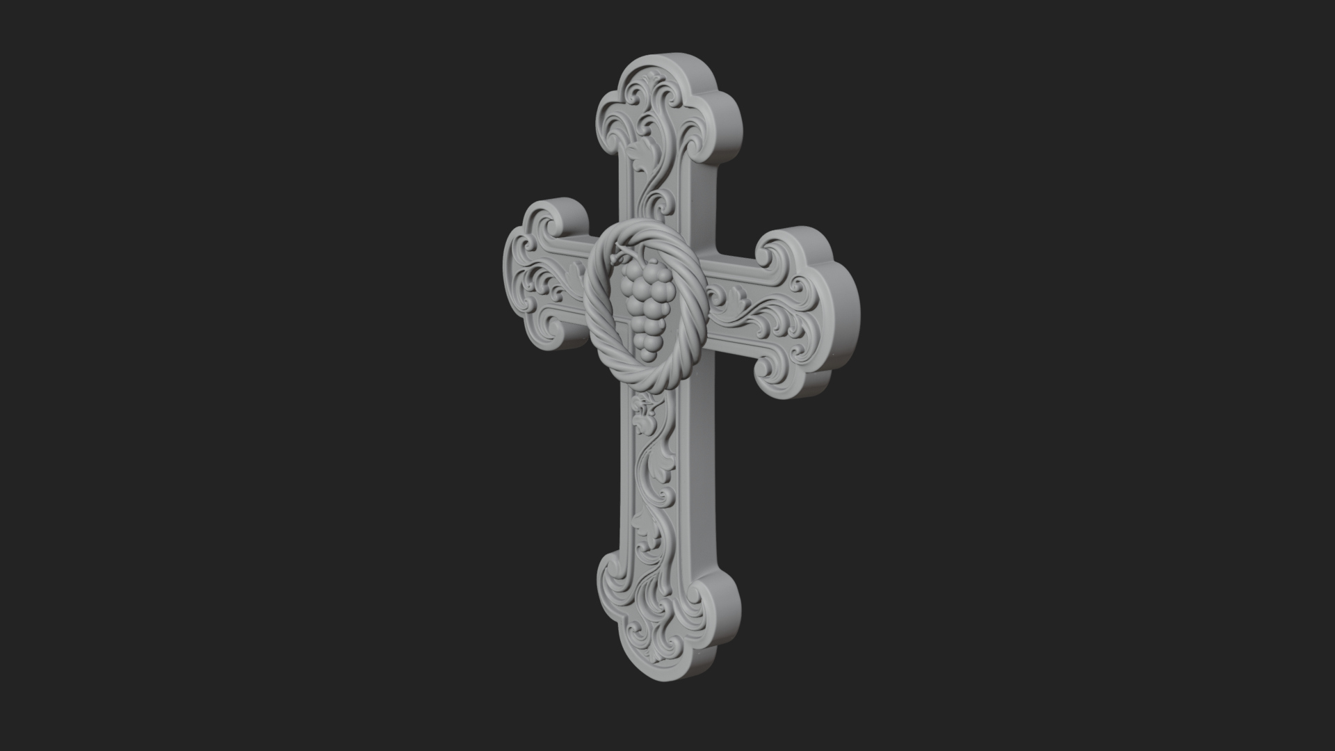 Carved Relief Wall Cross Design 66 3D Print Model 3D Model