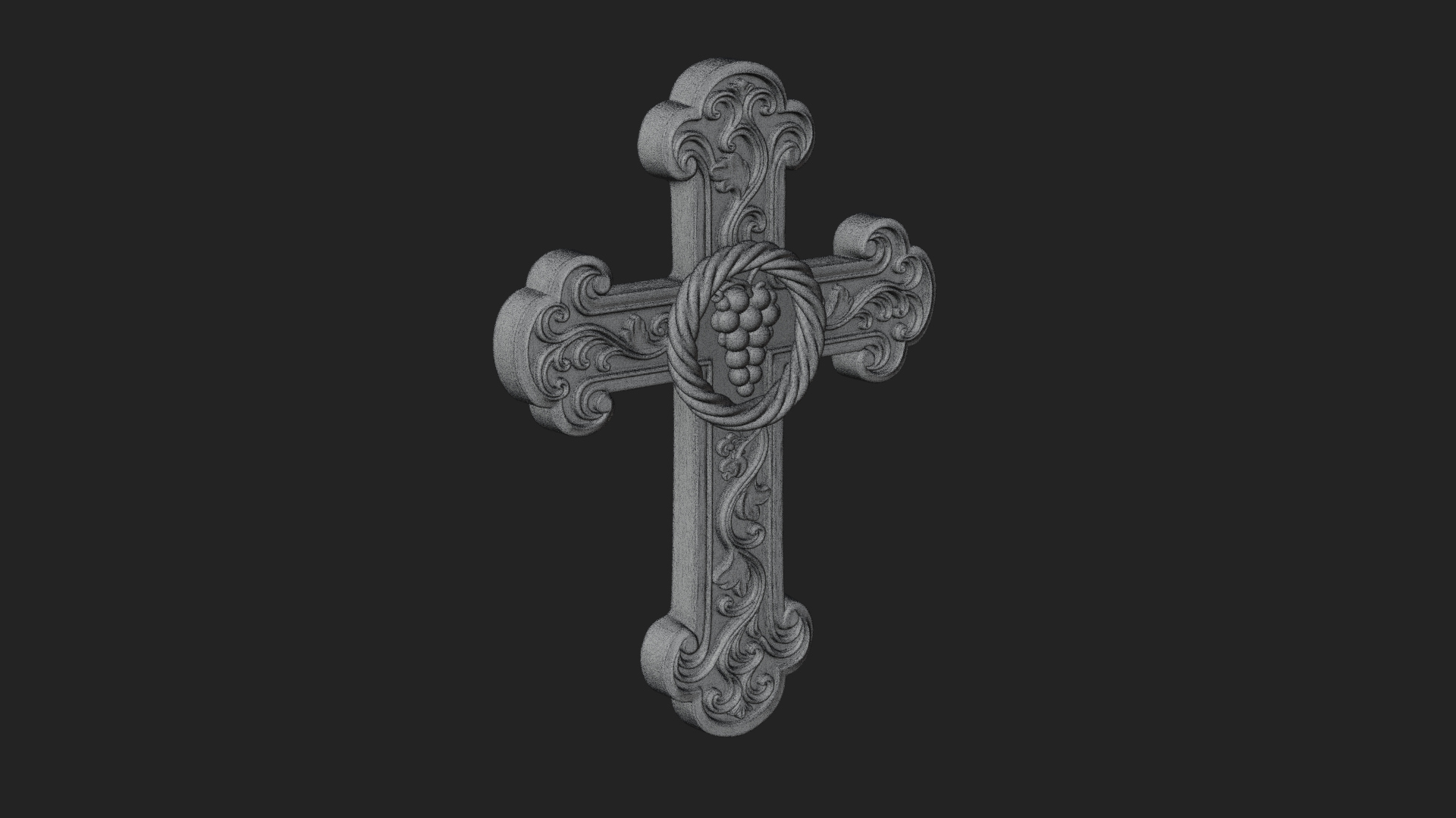 Carved Relief Wall Cross Design 66 3D Print Model 3D Model
