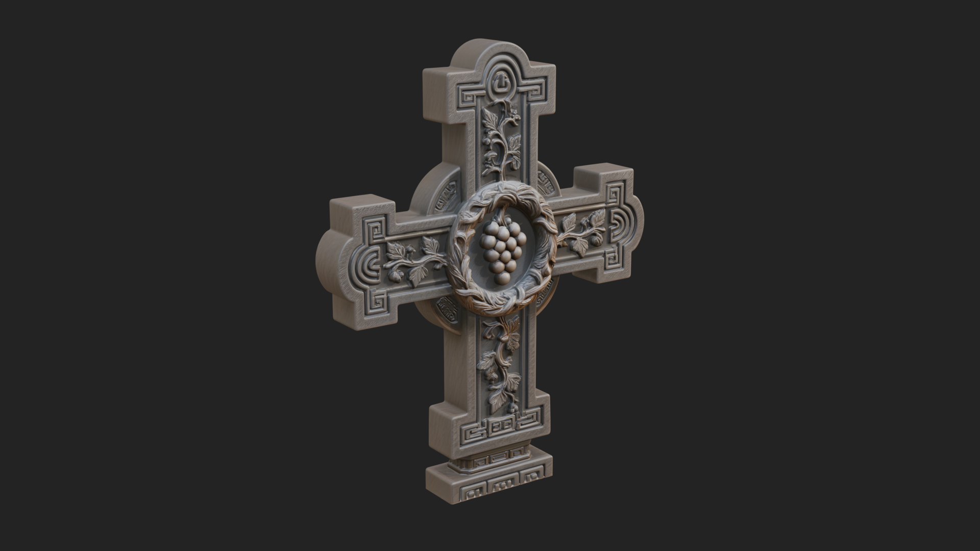 Carved Relief Wall Cross Design 67 3D Print Model 3D Model