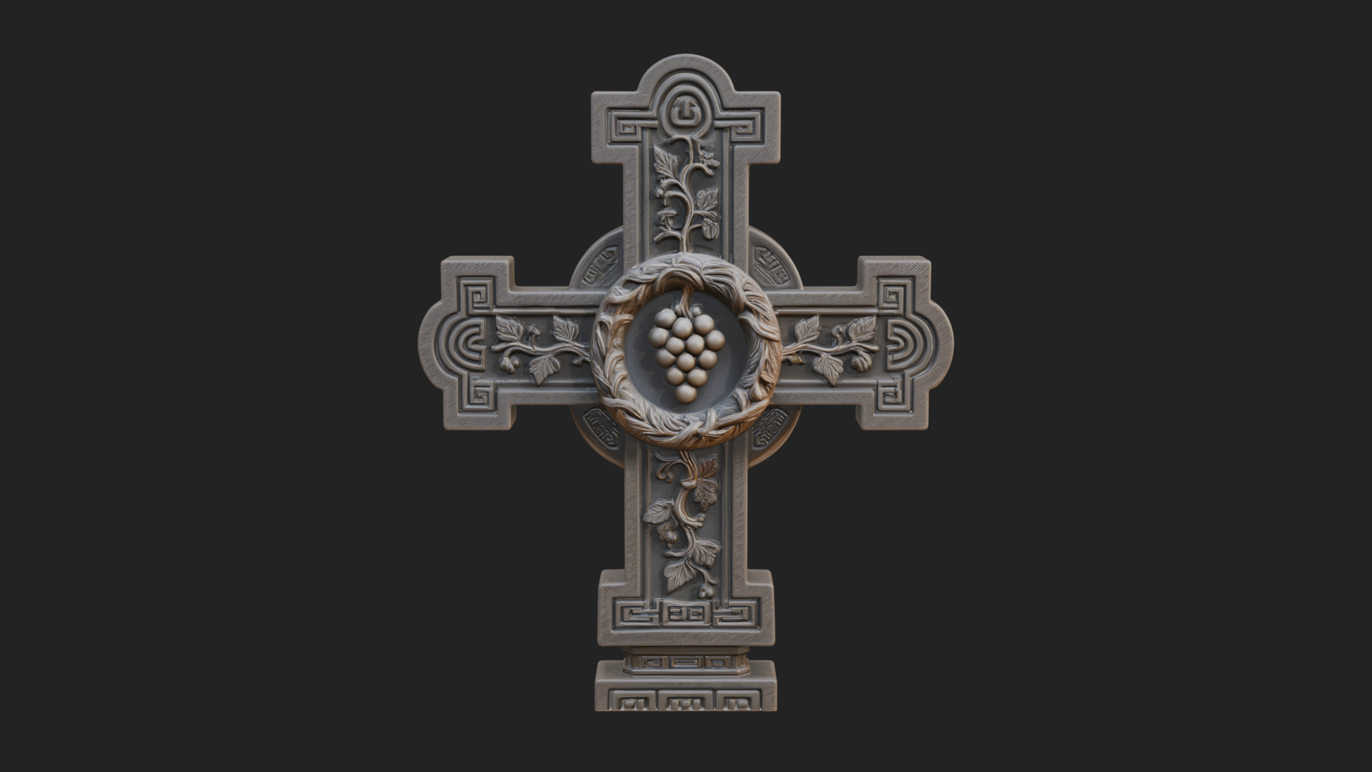 Carved Relief Wall Cross Design 67 3D Print Model 3D Model