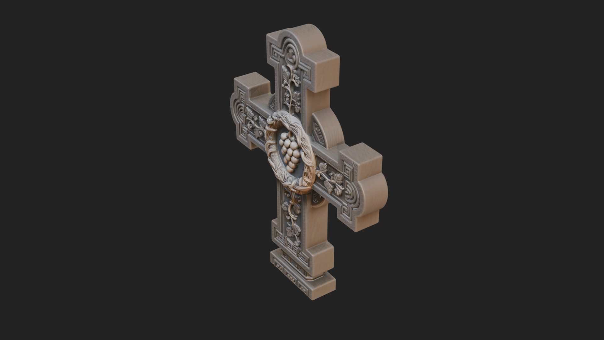Carved Relief Wall Cross Design 67 3D Print Model 3D Model