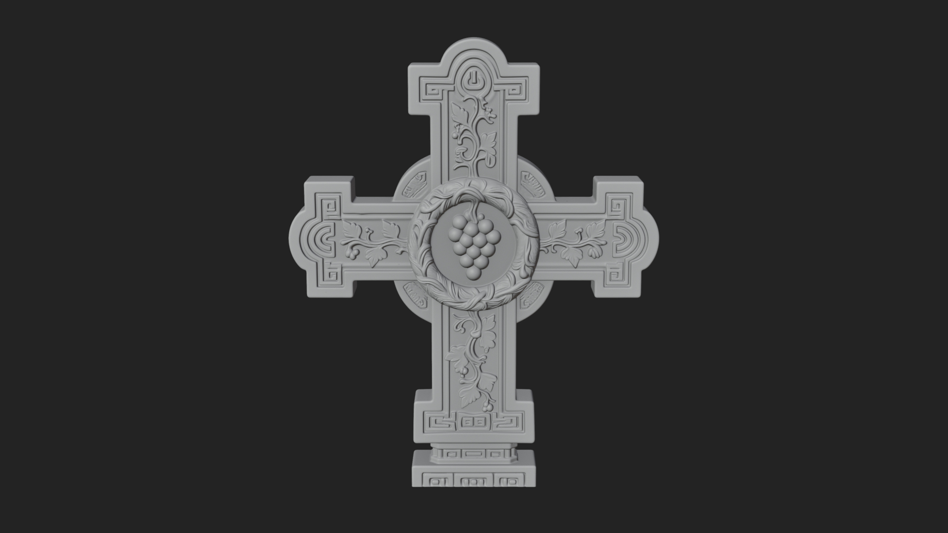 Carved Relief Wall Cross Design 67 3D Print Model 3D Model