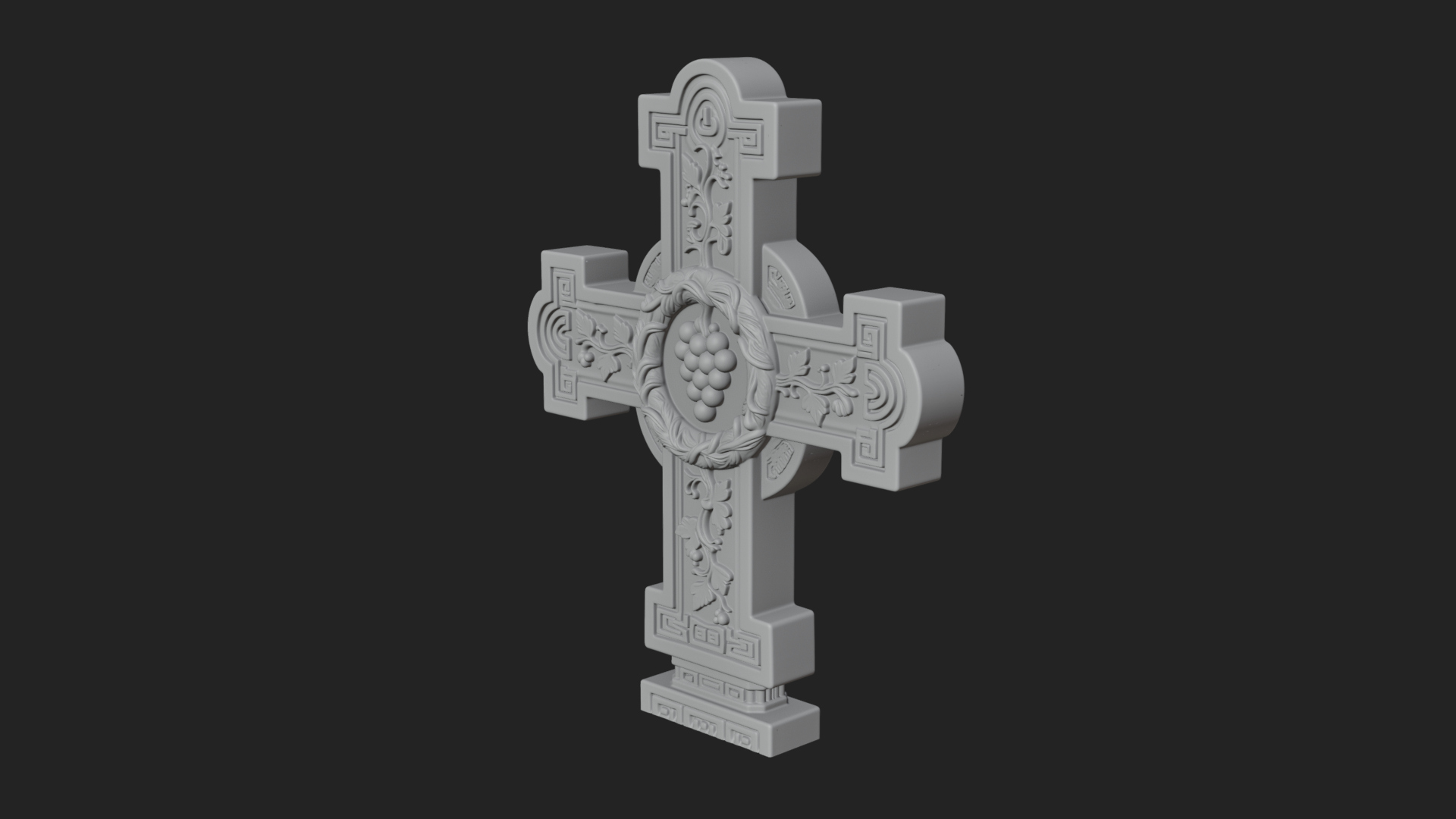 Carved Relief Wall Cross Design 67 3D Print Model 3D Model