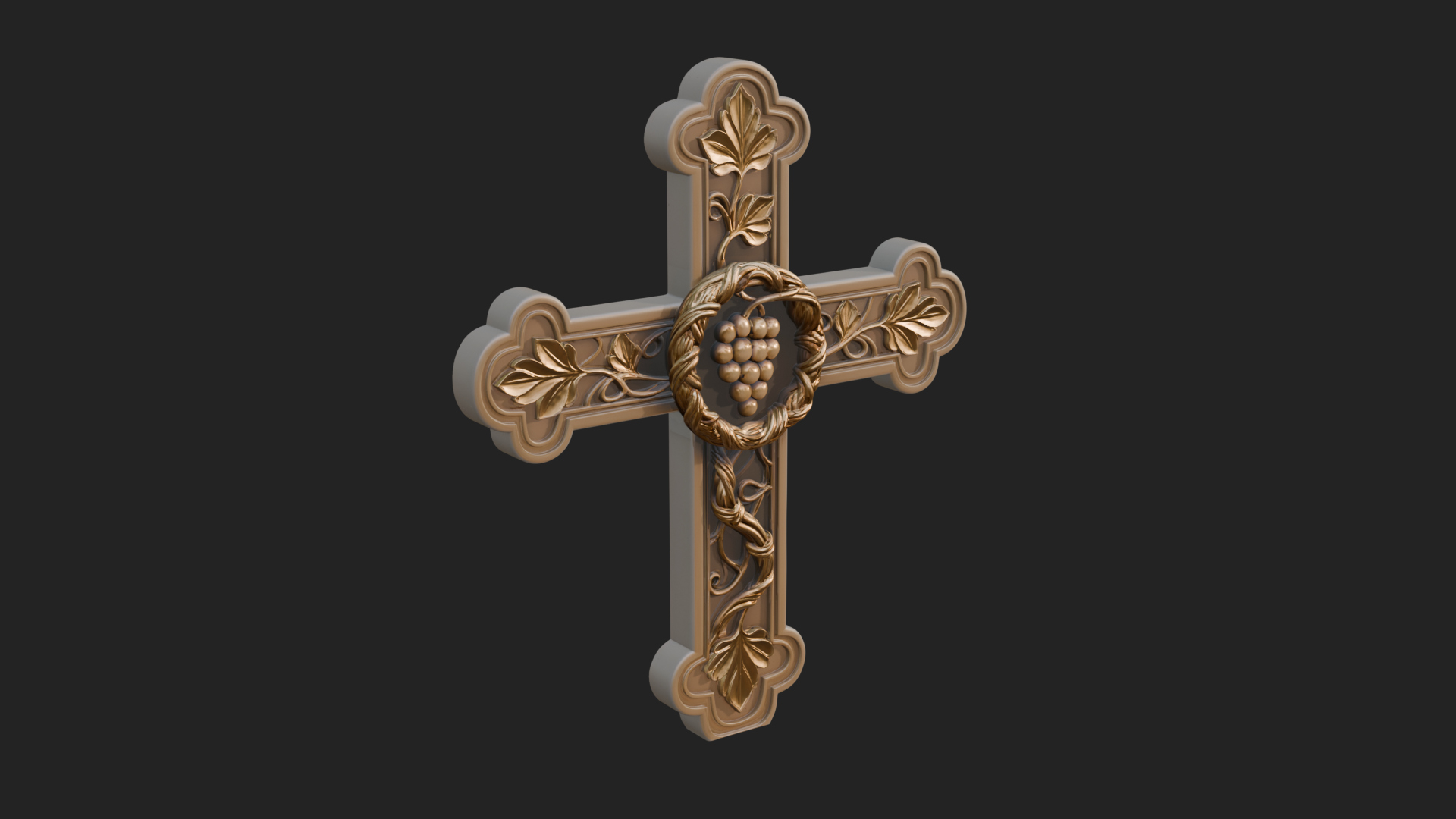 Carved Relief Wall Cross Design 68 3D Print Model 3D Model