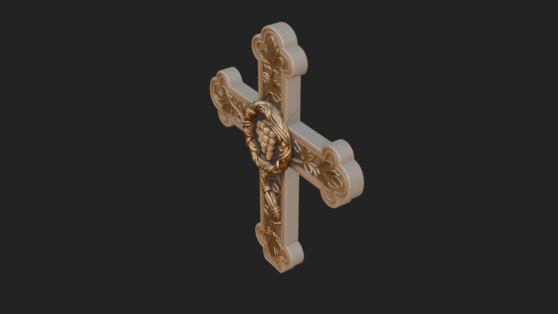 Carved Relief Wall Cross Design 68 3D Print Model 3D Model