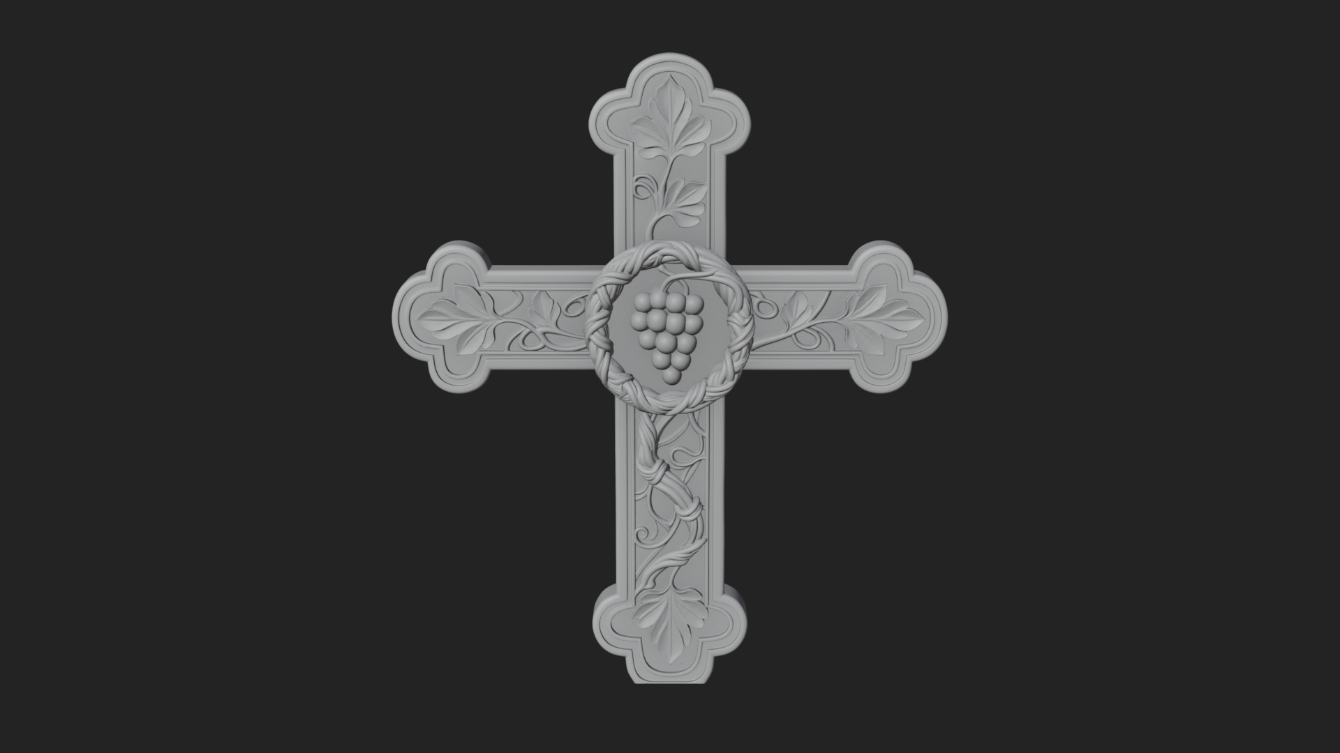 Carved Relief Wall Cross Design 68 3D Print Model 3D Model