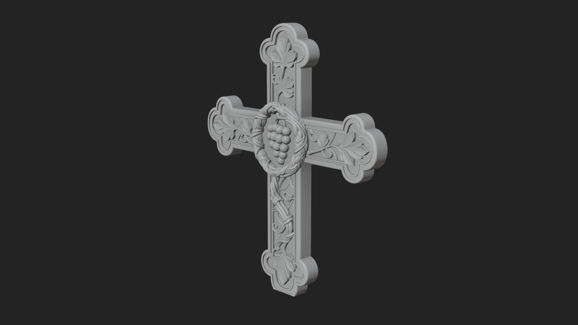 Carved Relief Wall Cross Design 68 3D Print Model 3D Model