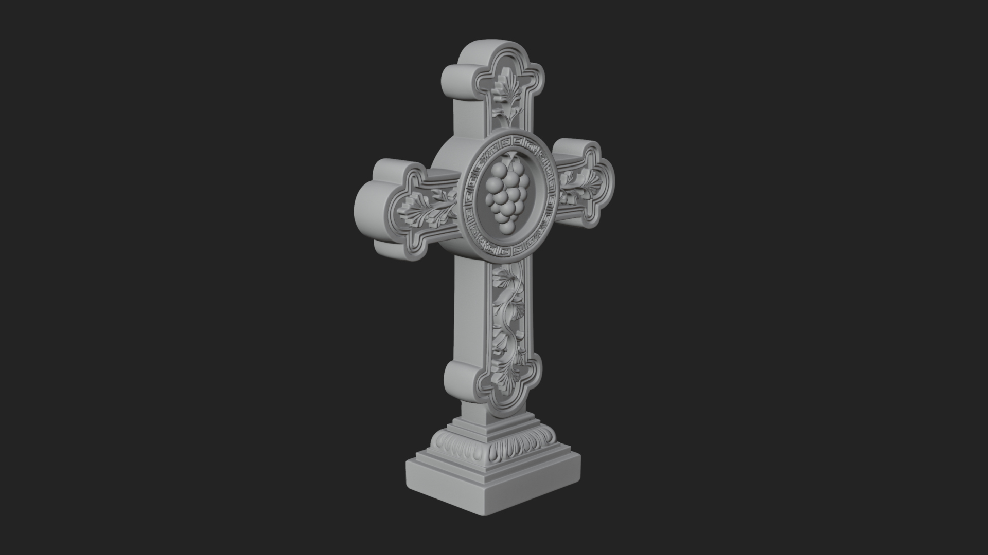 Carved Relief Wall Cross Design 69 3D Print Model 3D Model