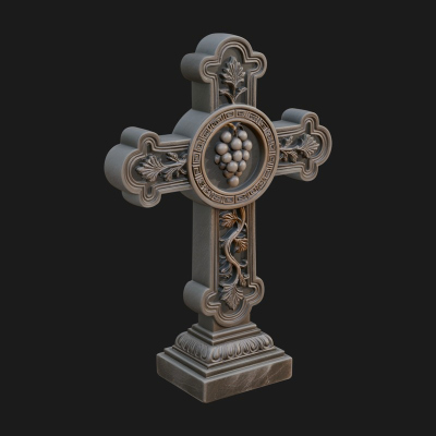 Carved Relief Wall Cross Design 69 3D Print Model