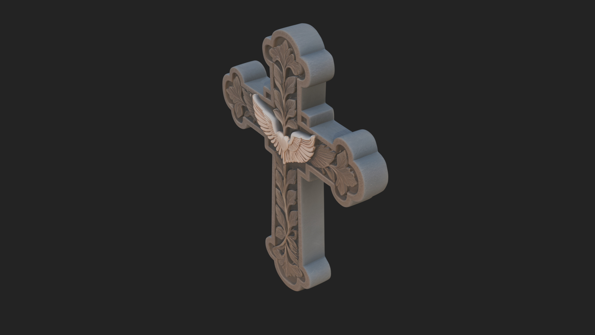 Carved Relief Wall Cross Design 7 3D Print Model 3D Model
