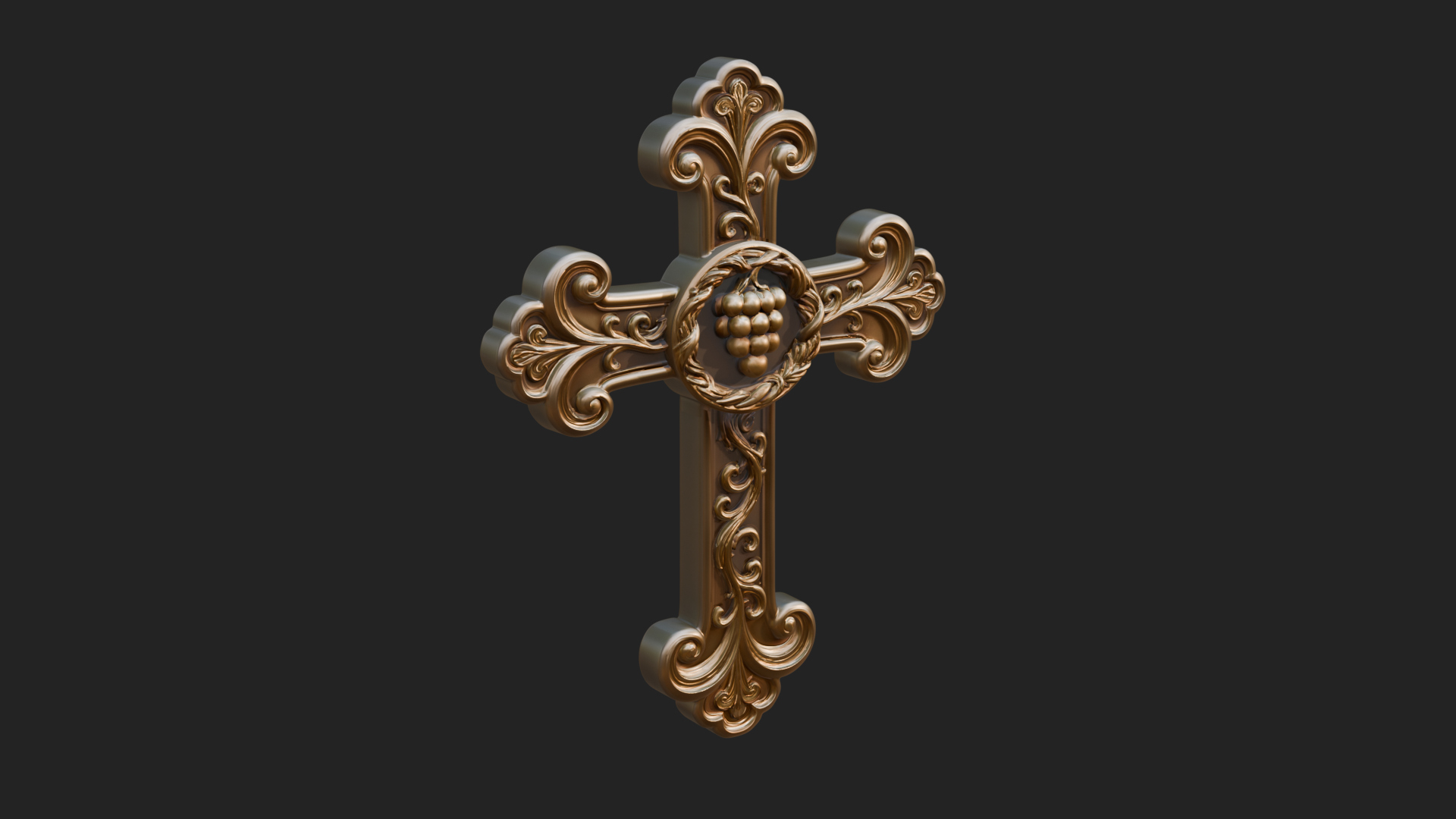 Carved Relief Wall Cross Design 70 3D Print Model 3D Model