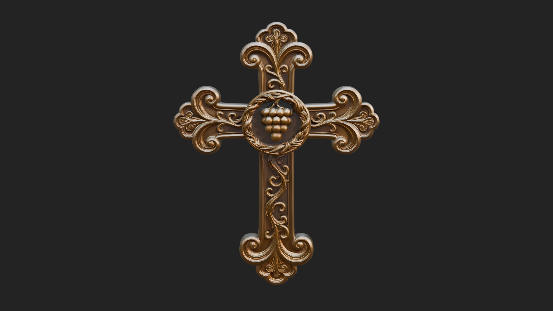 Carved Relief Wall Cross Design 70 3D Print Model 3D Model