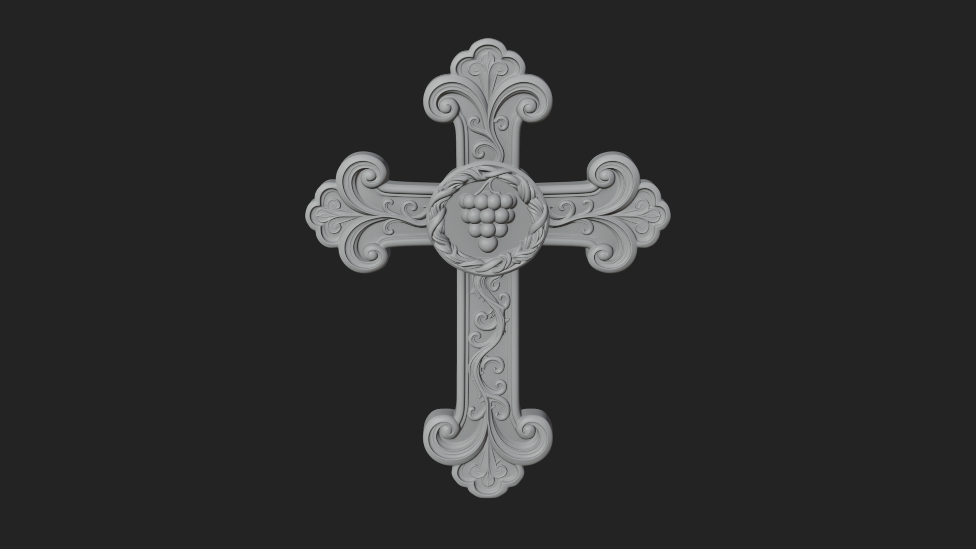 Carved Relief Wall Cross Design 70 3D Print Model 3D Model