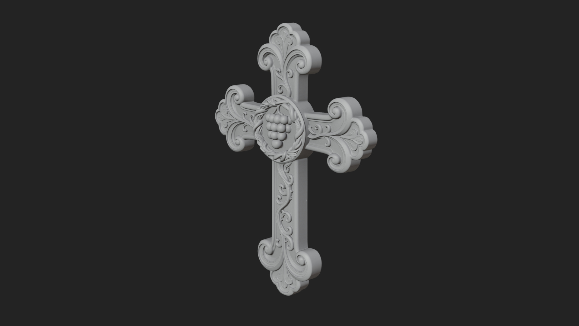 Carved Relief Wall Cross Design 70 3D Print Model 3D Model
