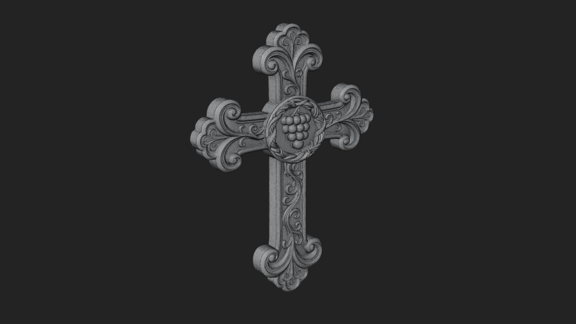 Carved Relief Wall Cross Design 70 3D Print Model 3D Model
