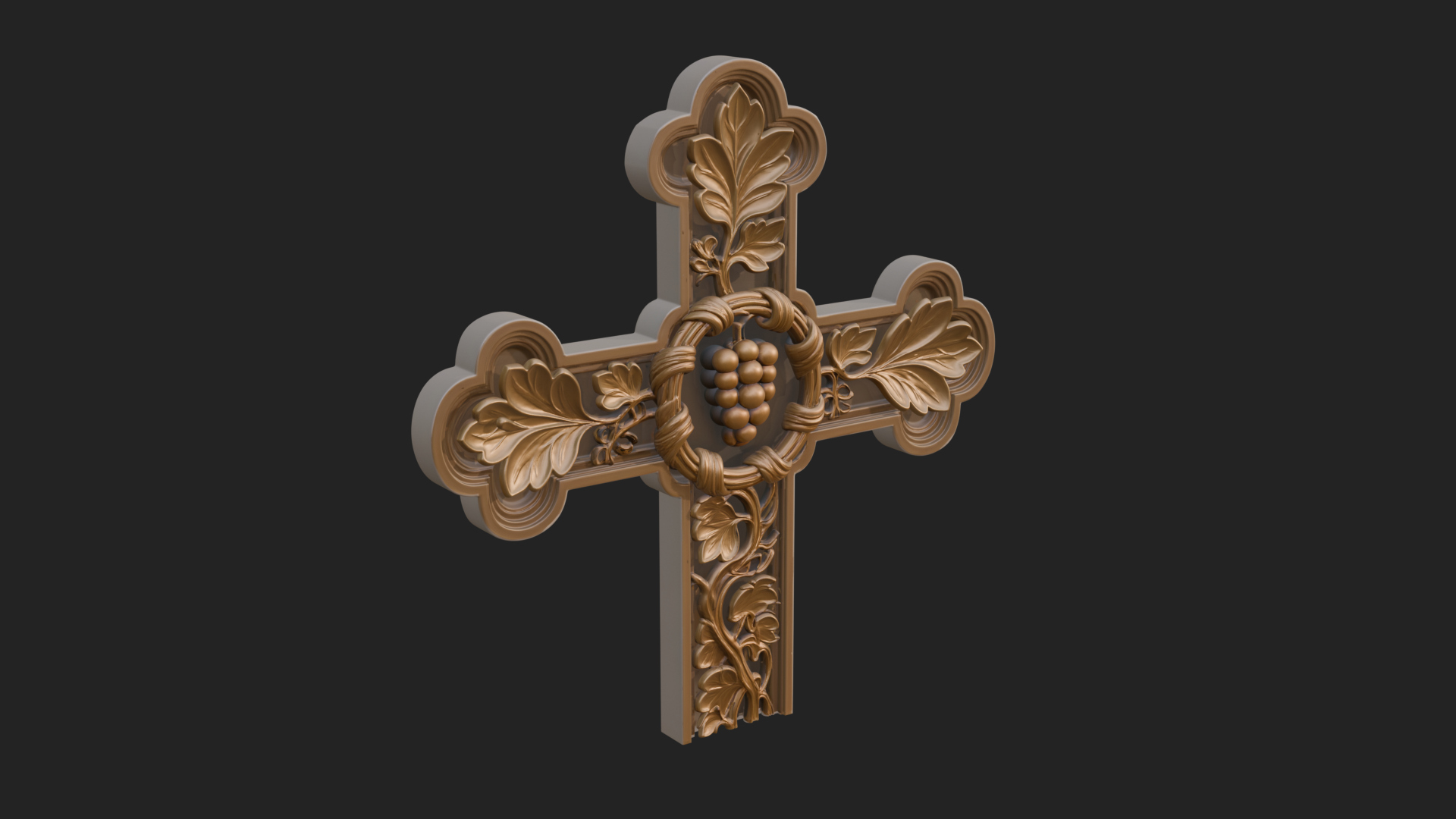 Carved Relief Wall Cross Design 71 3D Print Model 3D Model