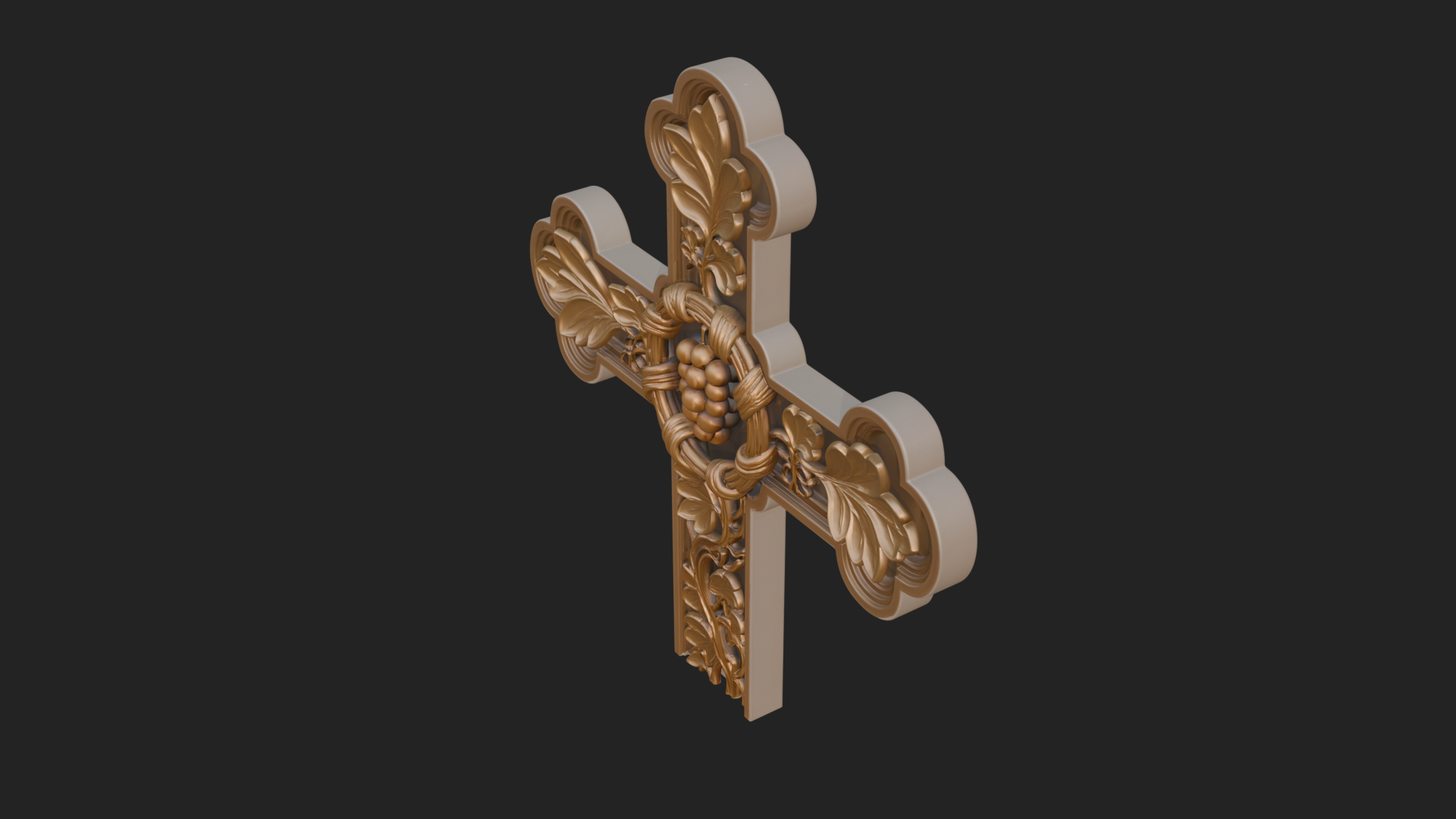 Carved Relief Wall Cross Design 71 3D Print Model 3D Model