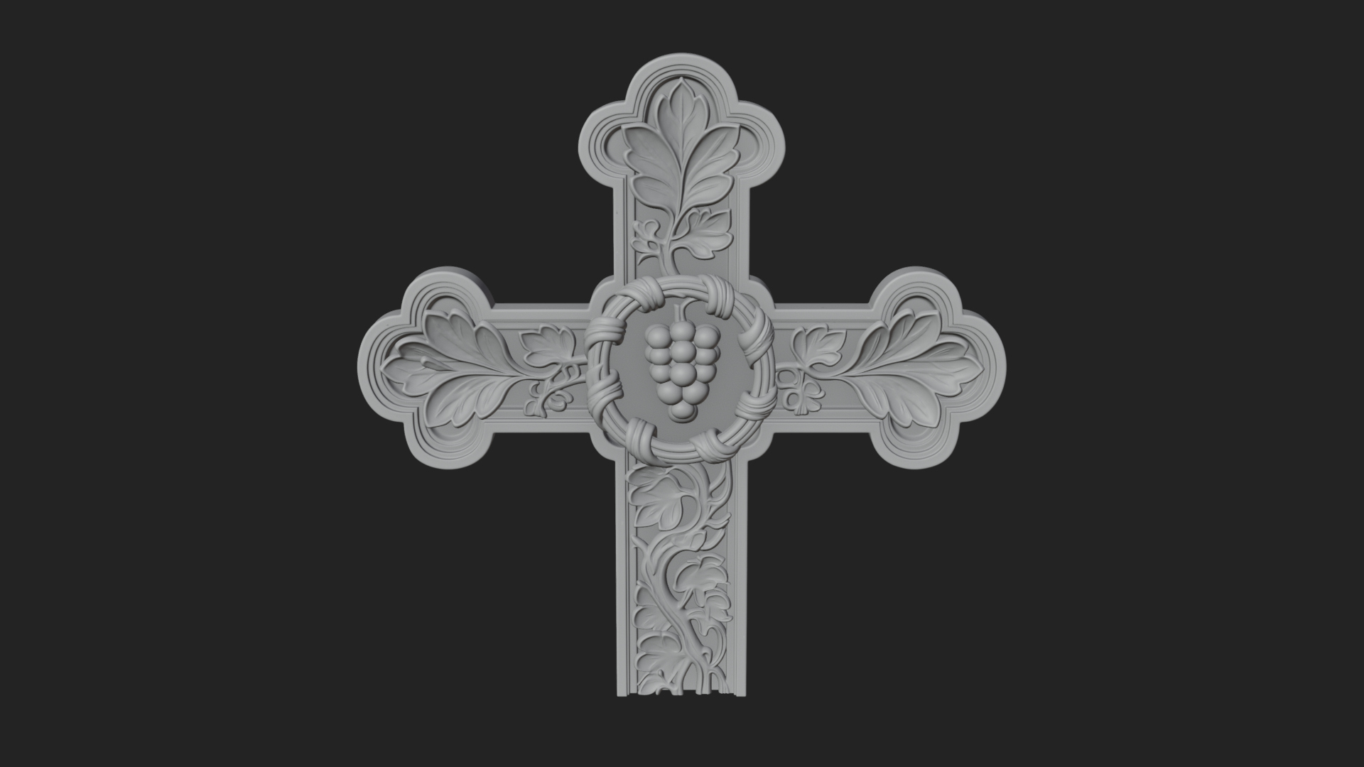 Carved Relief Wall Cross Design 71 3D Print Model 3D Model