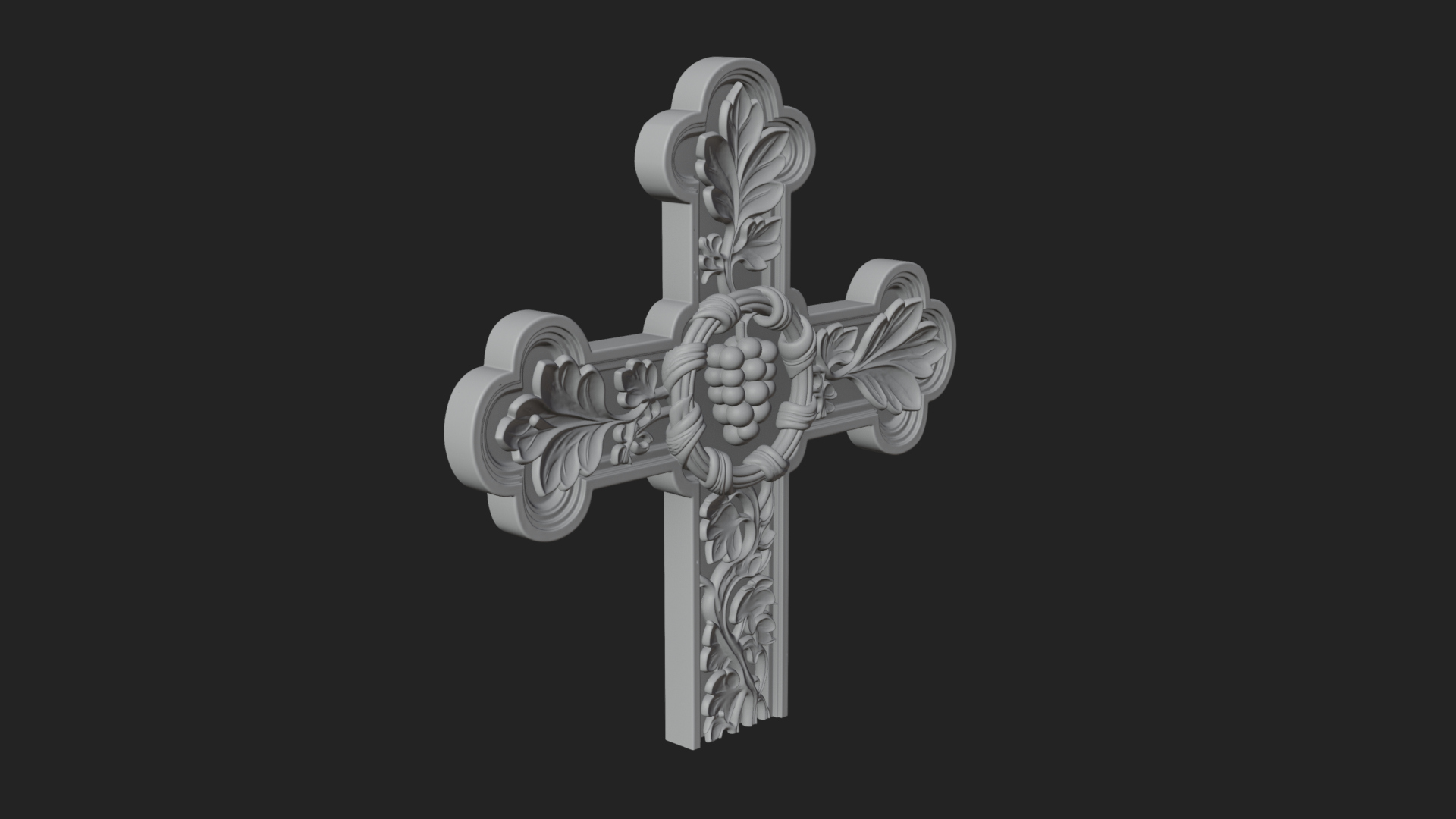 Carved Relief Wall Cross Design 71 3D Print Model 3D Model