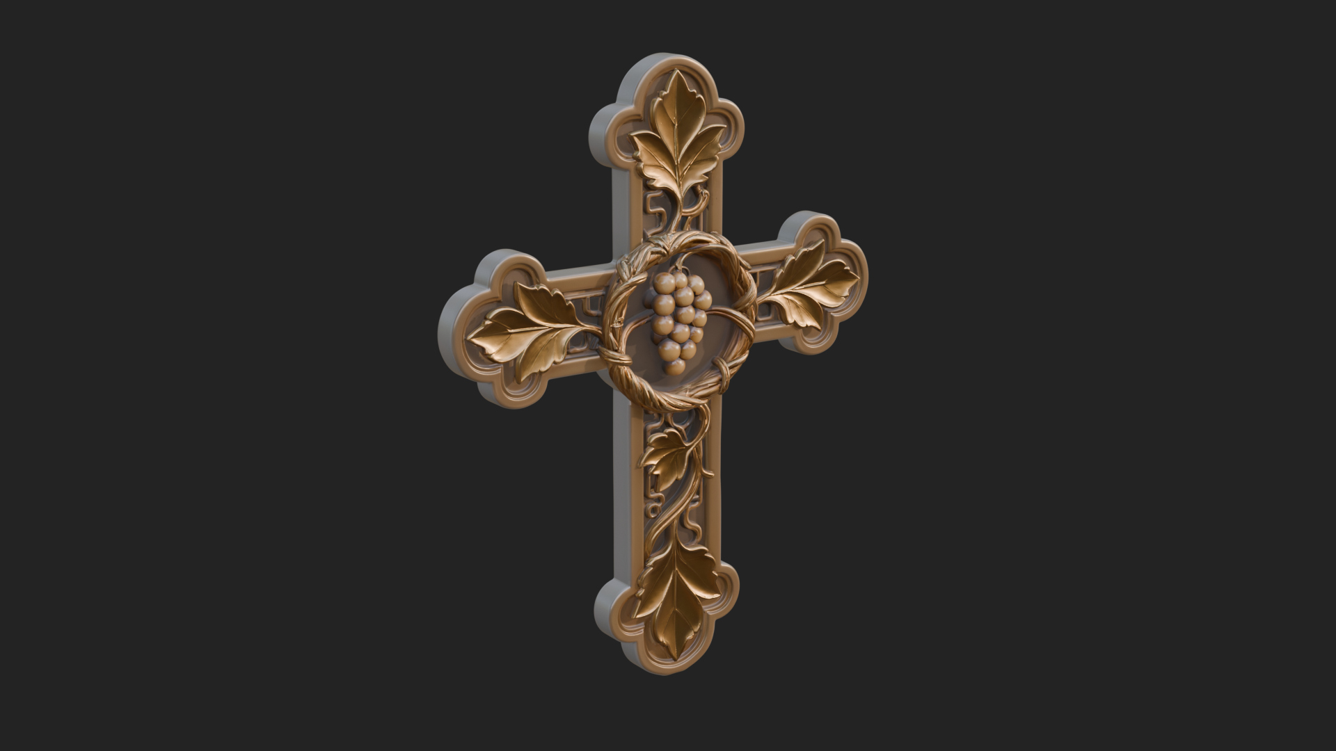 Carved Relief Wall Cross Design 72 3D Print Model 3D Model